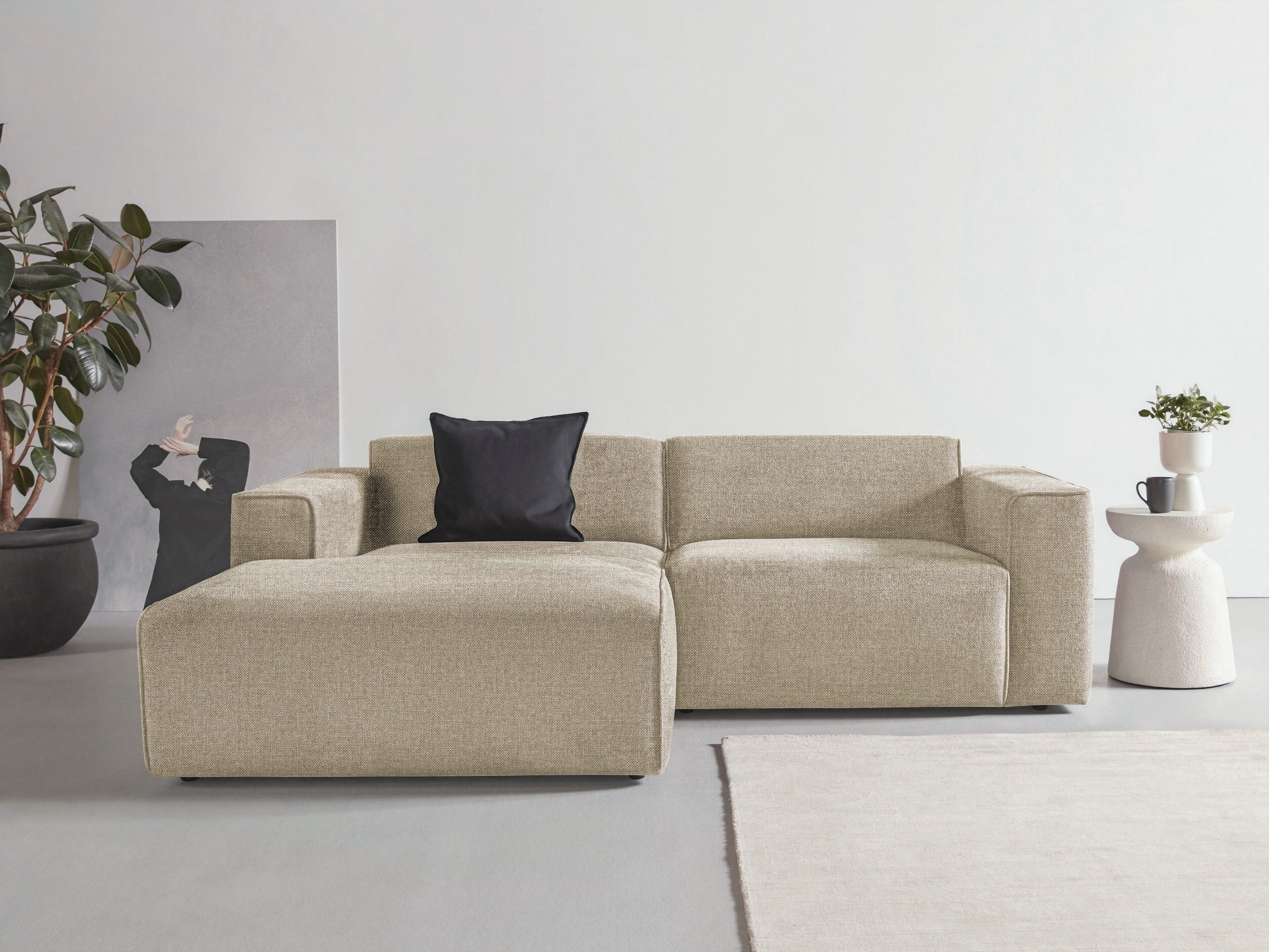 andas Ecksofa »Noord mit Kedernaht, Breite 234 cm, L-Form« Cord, Struktur, günstig online kaufen