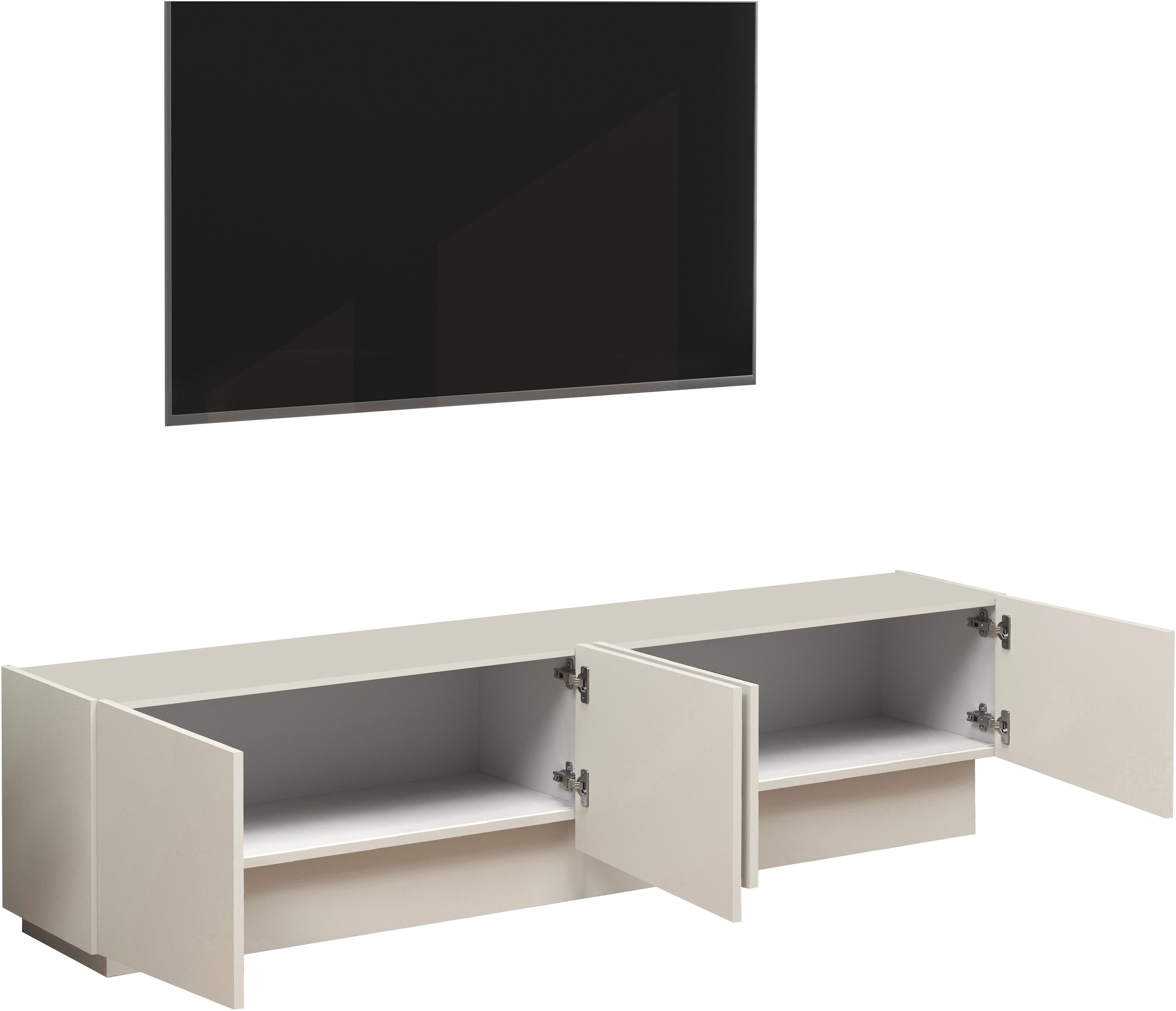 INOSIGN Lowboard »VELA, Lowboard, Breite 180 cm, Design mit schrägen Türen«, (1 St.), Made in Italy, Maße-B/T/H: 180x35x45, Lowboard, TV-Board, TV-Kommode