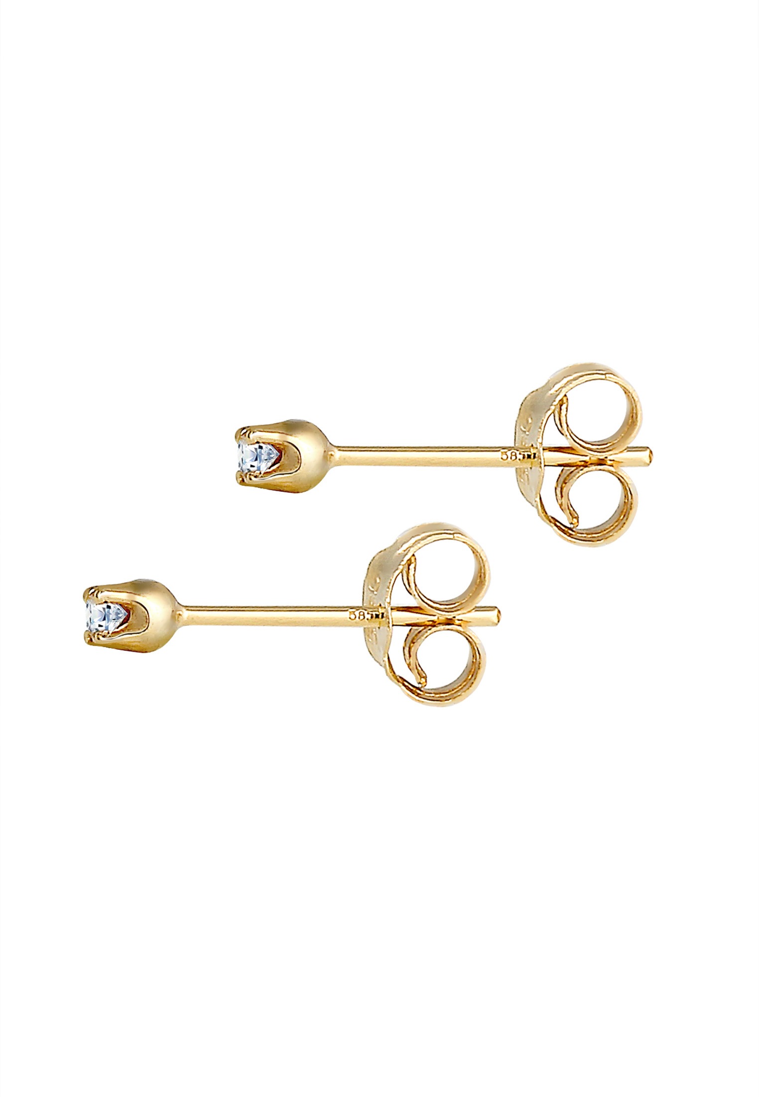 Elli DIAMONDS Paar Ohrstecker »Ohrstecker Diamant Schwarz Brilliant (0.03 ct) 375 Gelbgold«