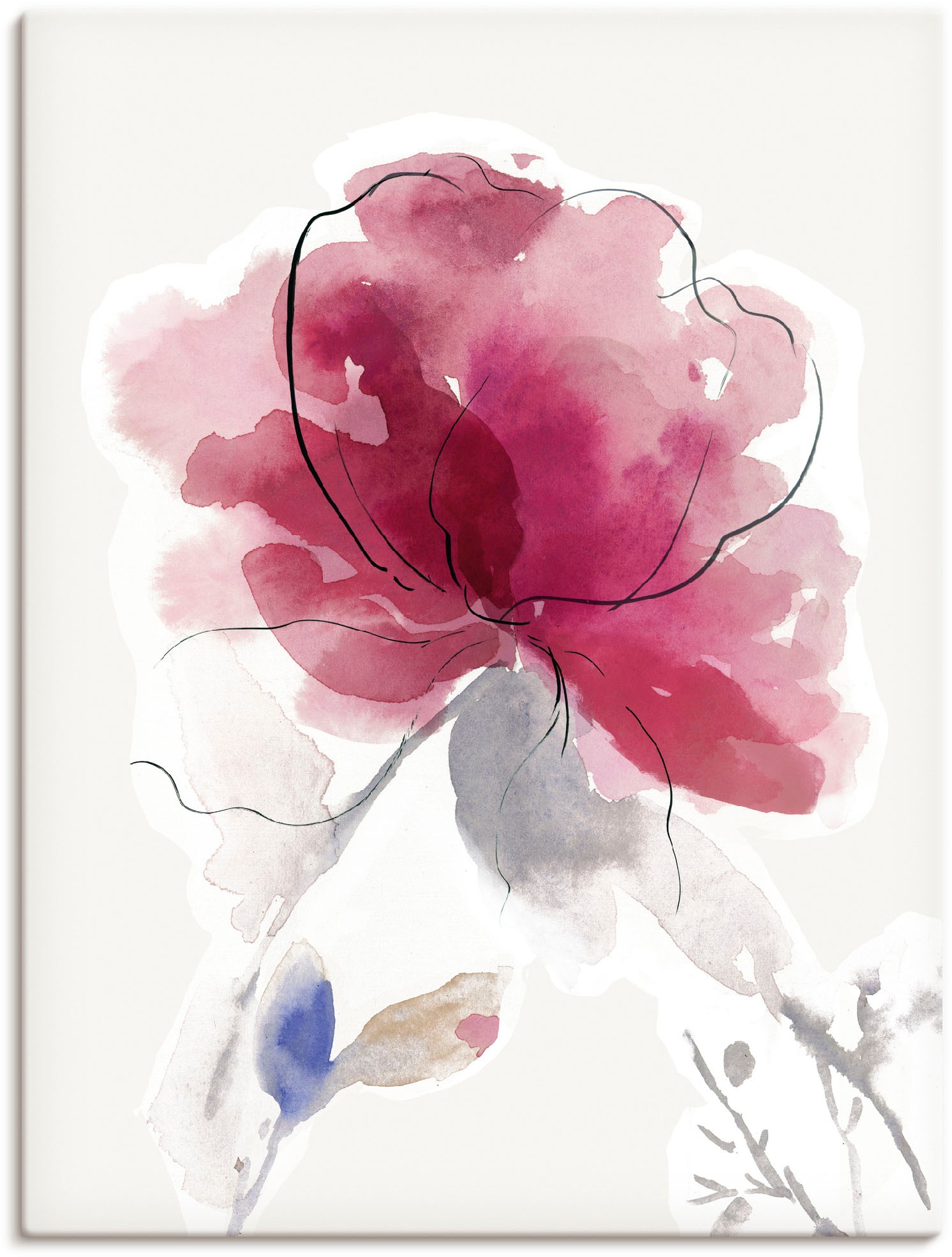 Artland Wandbild »Rosige Blüte II.« Blumenbilder 1 Stk. tlg. als Alubild, O günstig online kaufen