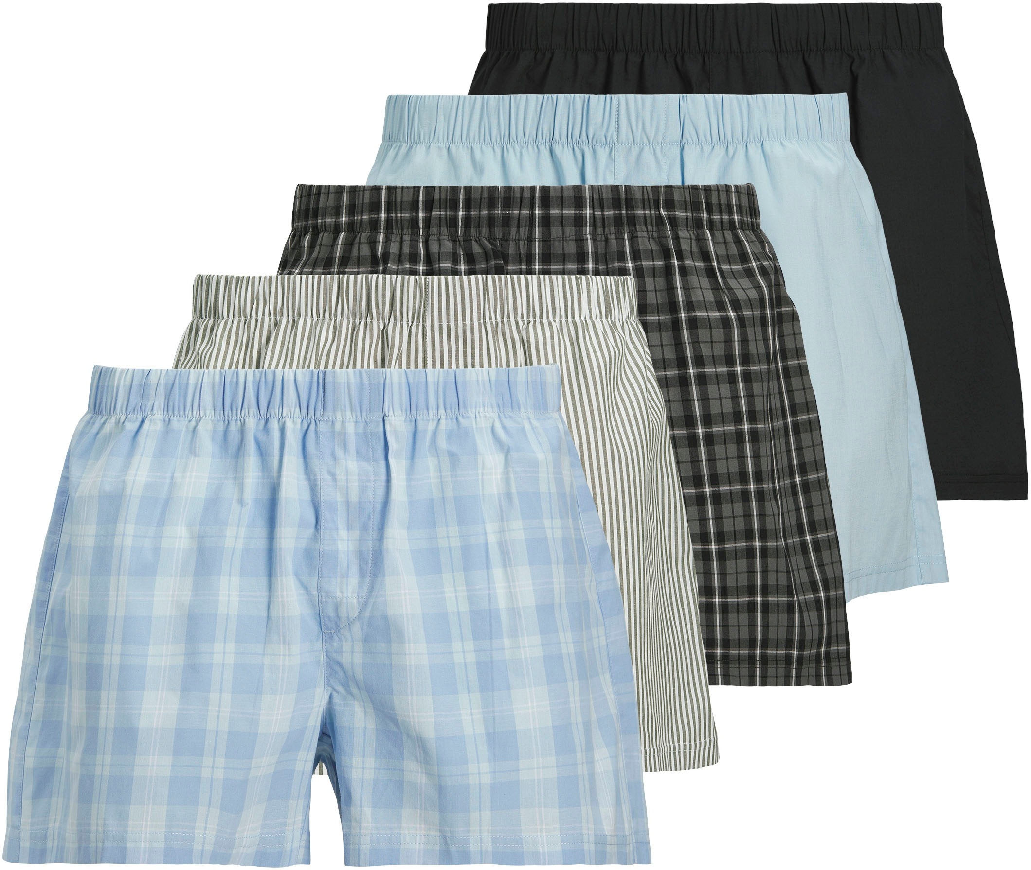 Jack & Jones PlusSize Boxershorts »JACMILANO WOVEN BOXERS 5 PACK PLS SN«