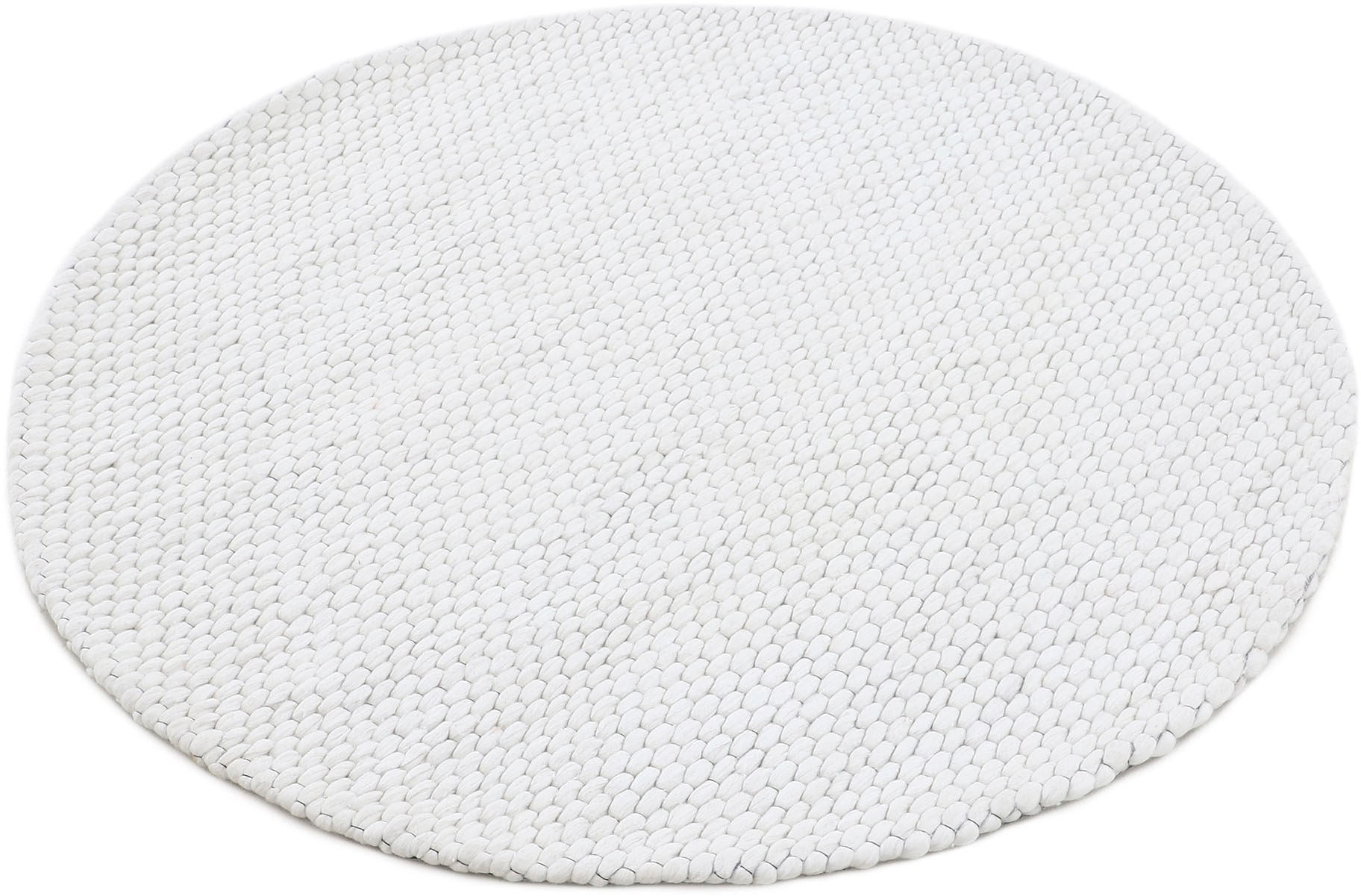 carpetfine Wollteppich »Sina«, rund, 14 mm Höhe, grobe Struktur, Zeitloses Design, reine Wolle, Wohnzimmer