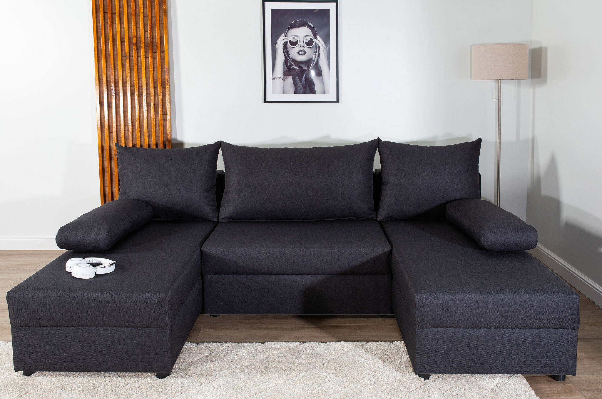 COLLECTION AB Wohnlandschaft »Pico U-Form«, Breite 220, ohne Armlehne mit Schlaffunktion, Bettkasten