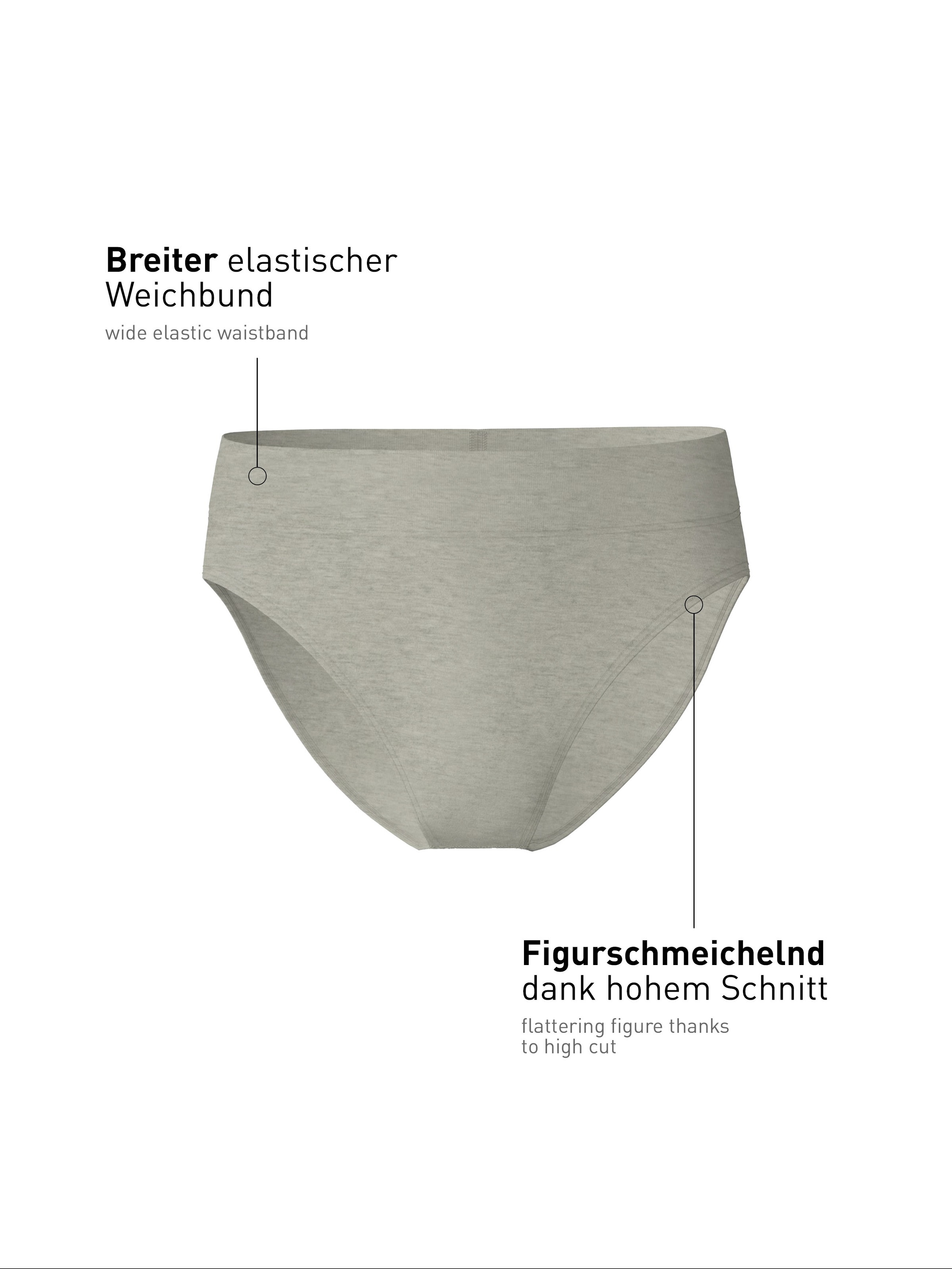 CALIDA High-Waist-Slip »Elastic« breiter Softbund, elastisch, Single Jersey, atmungsaktiv, weich