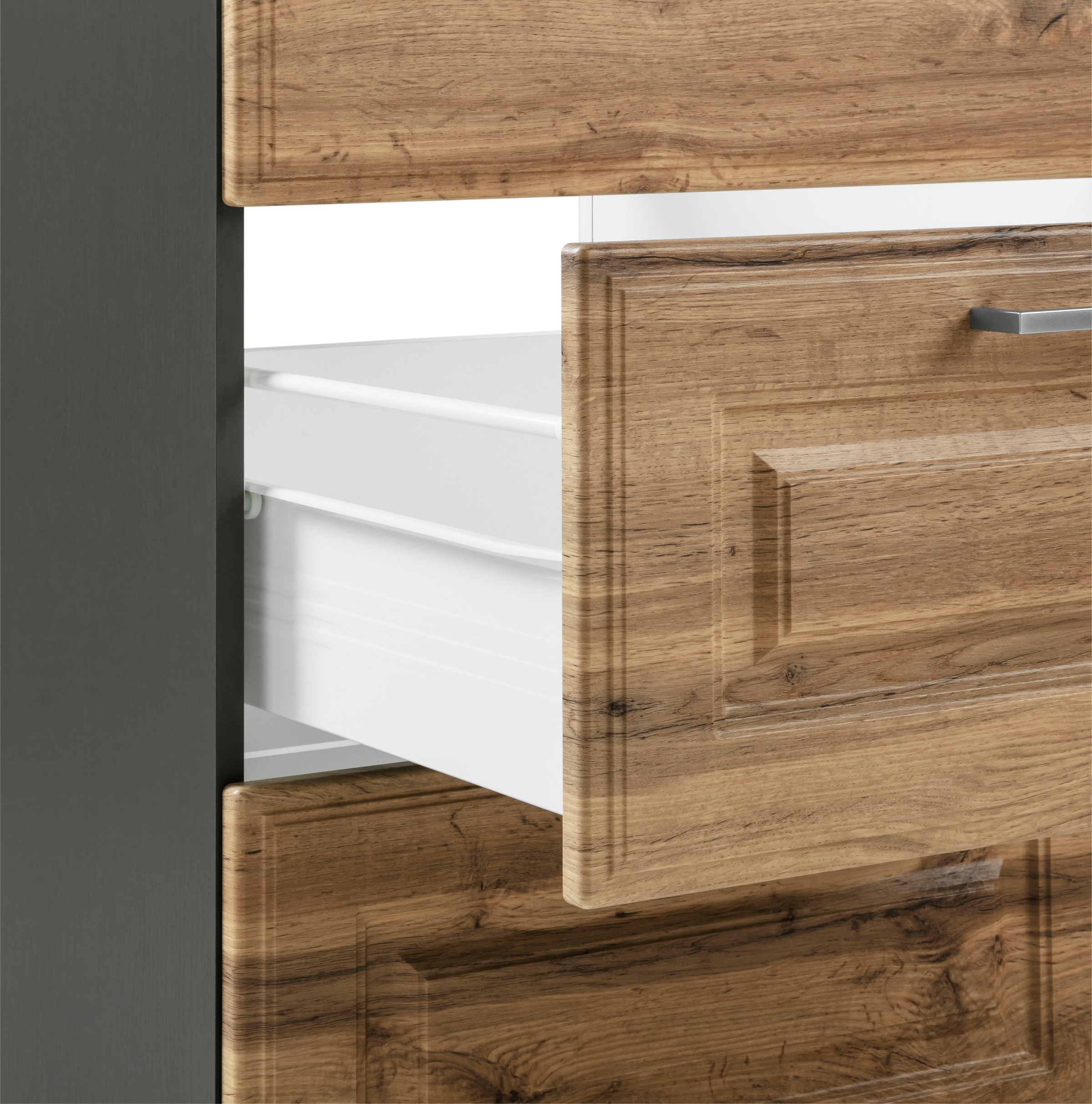 HELD MÖBEL Küchenzeile »Stockholm«, Breite 360 cm, mit hochwertigen MDF Fronten im Landhaus-Stil