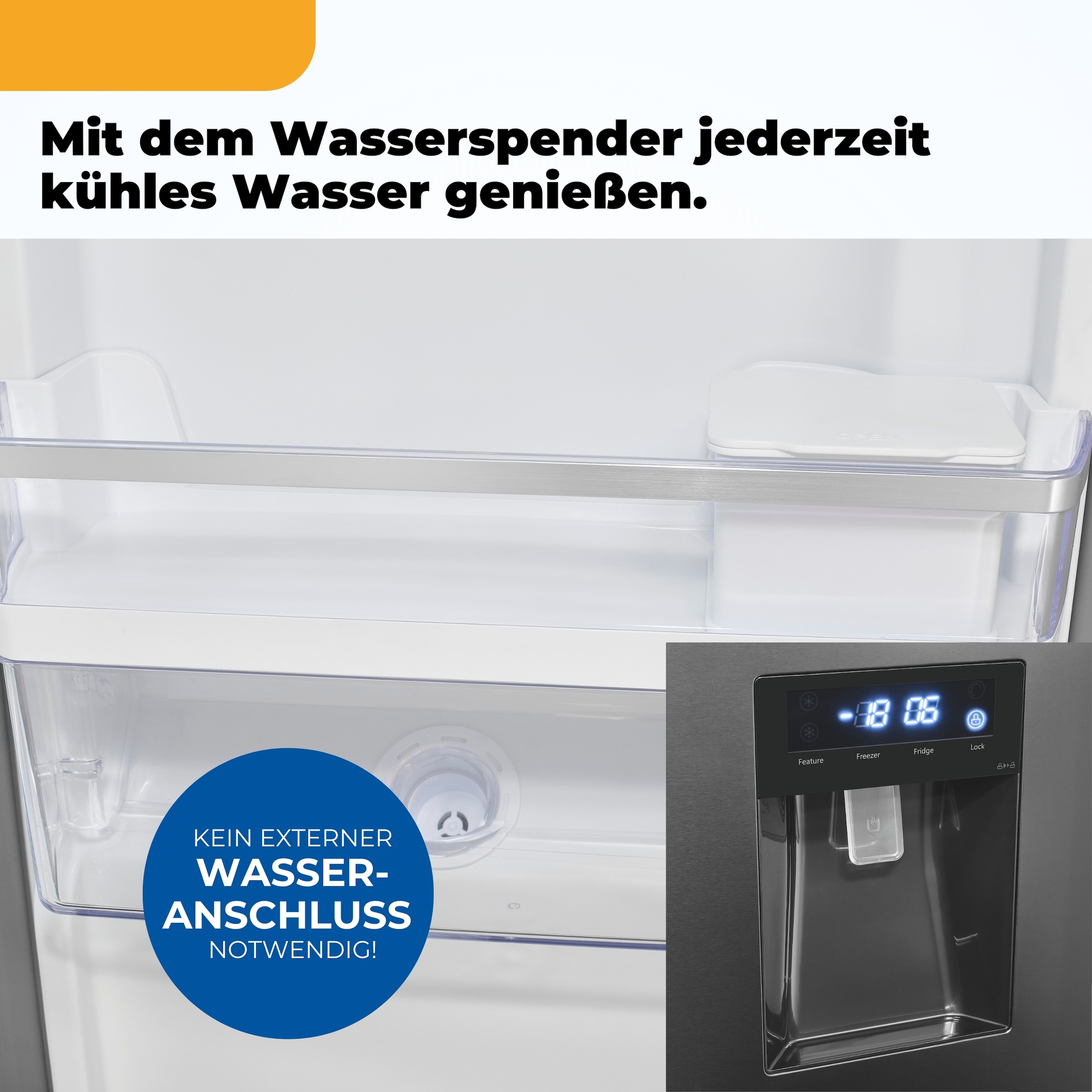 exquisit Multi Door MD430-100-WS-202E inoxlook-az »MD430-100-WS-202E inoxlook-az« 183 cm hoch 83,6 cm breit