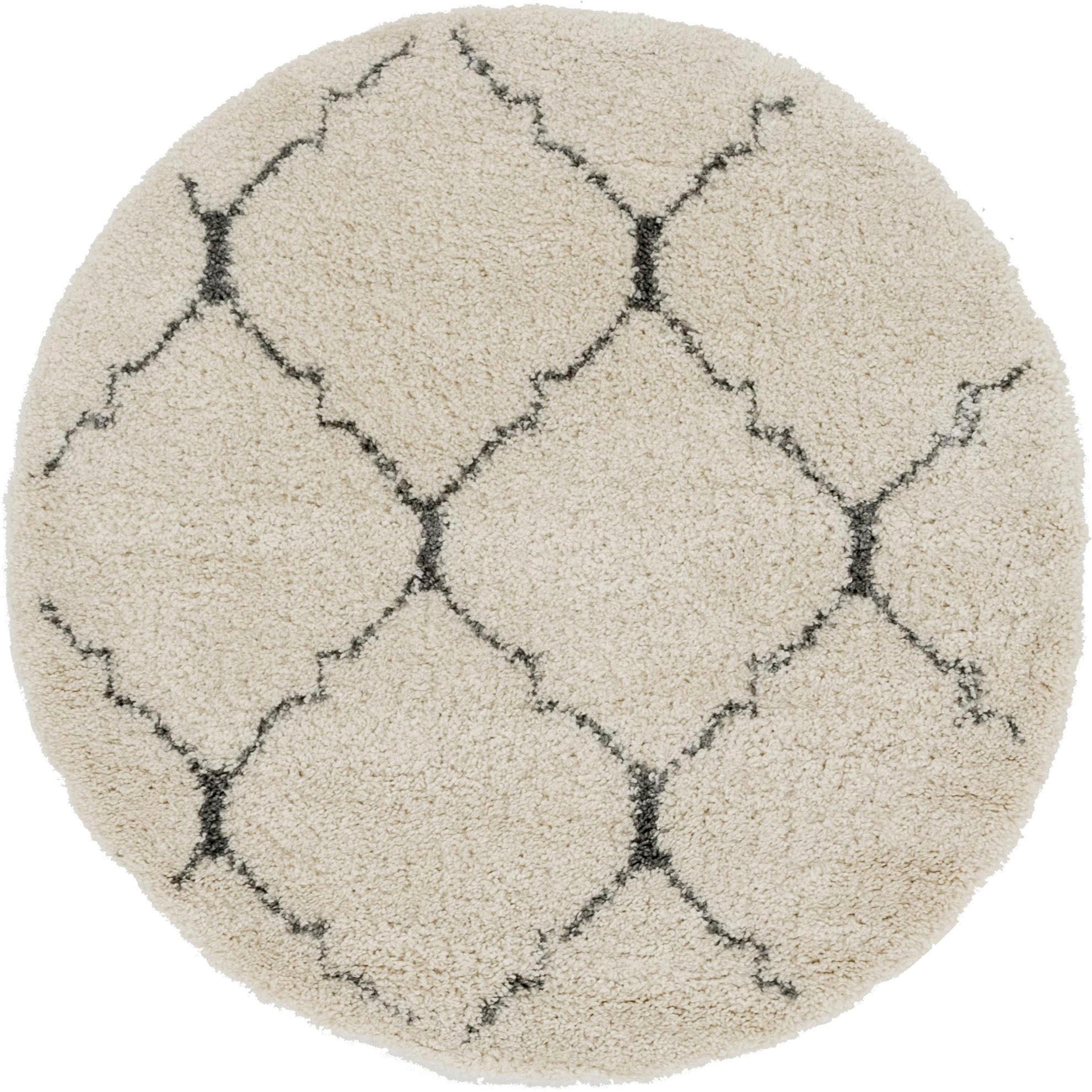 Myflair Möbel & Accessoires Hochflor-Teppich »Temara Shag, LAGERRÄUMUNG!«, rund, 51 mm Höhe, gewebt, Rauten Design, weich & kuschelig