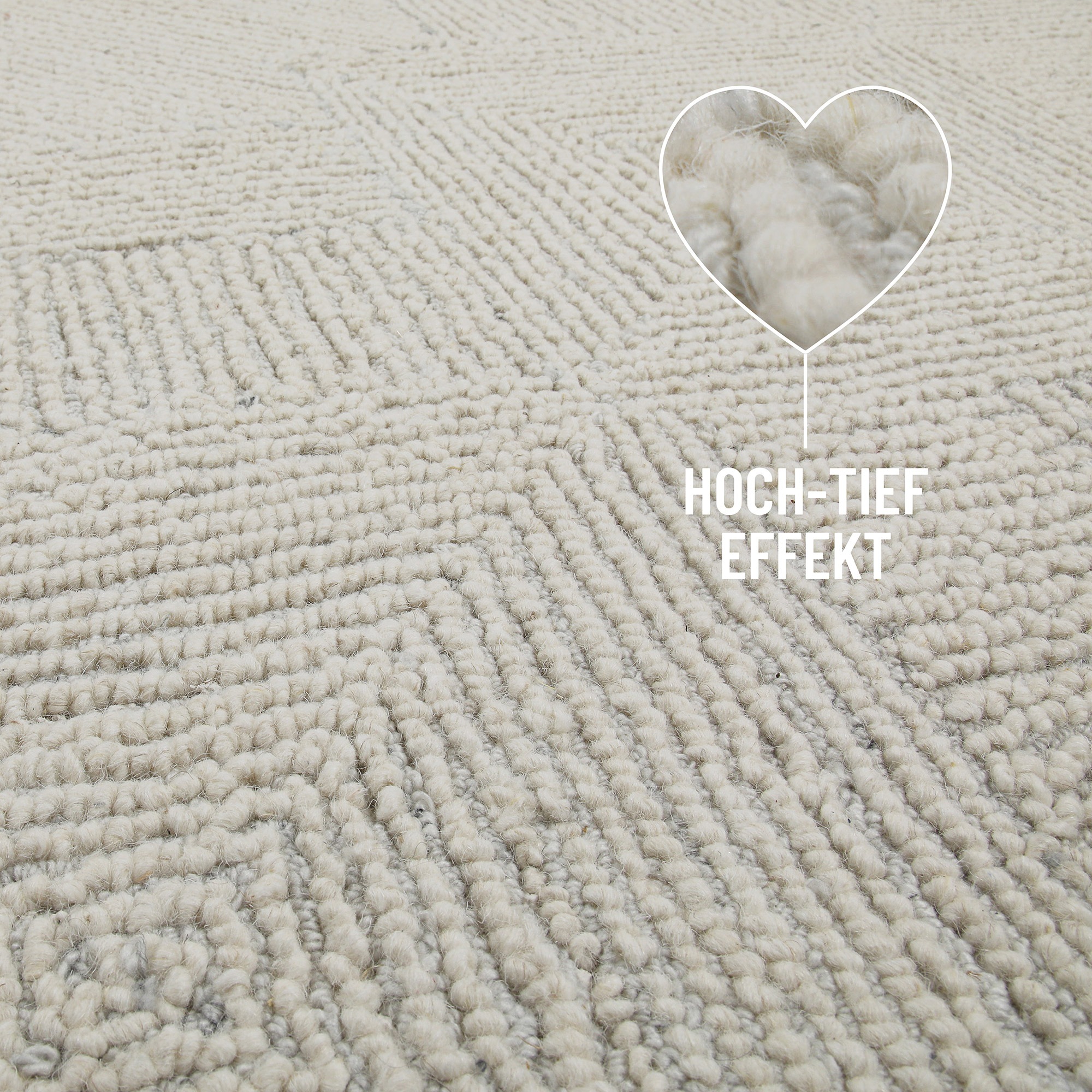 Wecon home Teppich »Hamptons THIRTYTHREE«, rechteckig, 15 mm Höhe, Läufer, Fasermix, Kurzflor, Wohnzimmer, elegant, robust, geometrisch