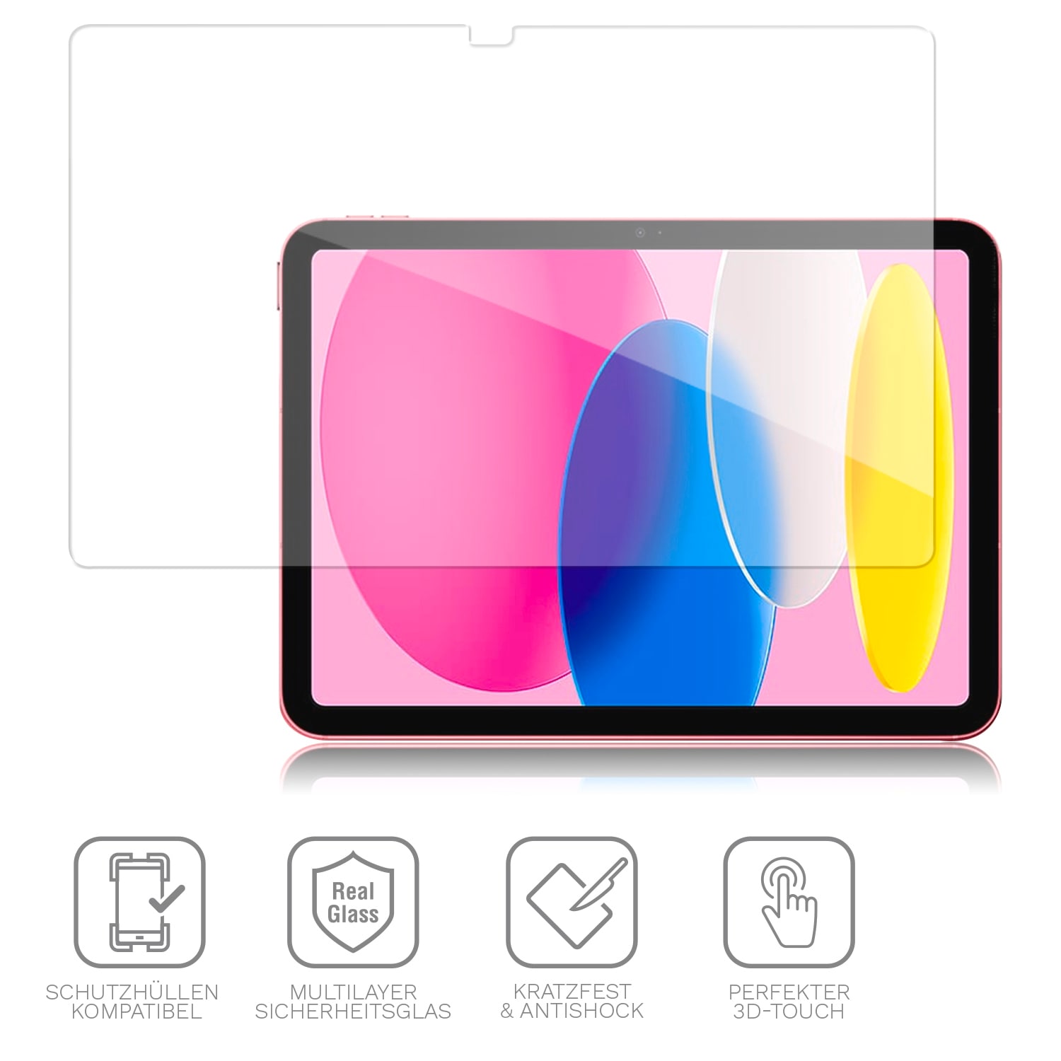 4smarts Displayschutzglas »Second Glass 2.5D - Apple iPad 10.9 (2022 10th Gen.)«