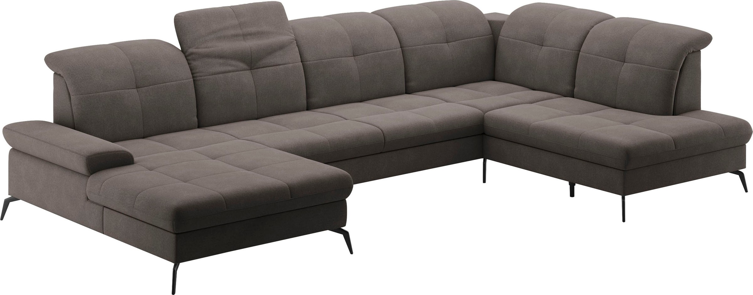 sit&more Wohnlandschaft »Amica, U-Form, inkl. Sitztiefenverstellung und Armteilverstellung«, wahlweise mit Kopfteilverstellung, Bettfunktion und Bettkasten