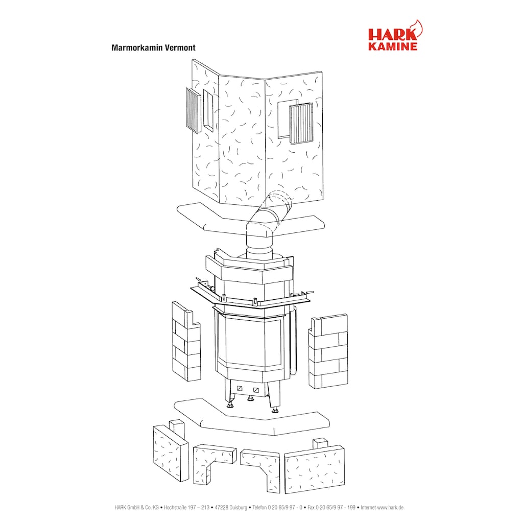 HARK Kaminbausätze »Vermont echter Marmor classico-beige«
