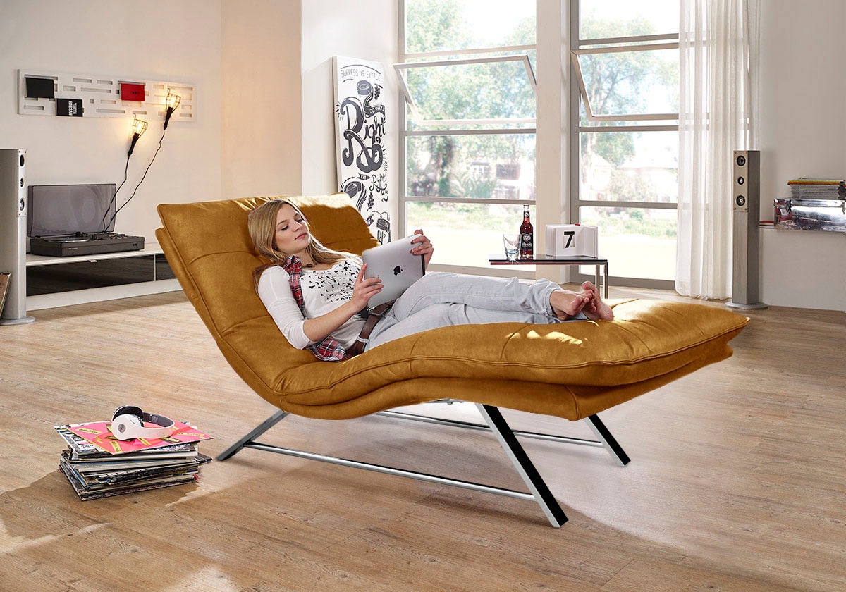 W.SCHILLIG Relaxliege »daily dreams«, in Waffelkissen-Optik, wahlweise mit Motor, Kufengestell, in 2 Breiten