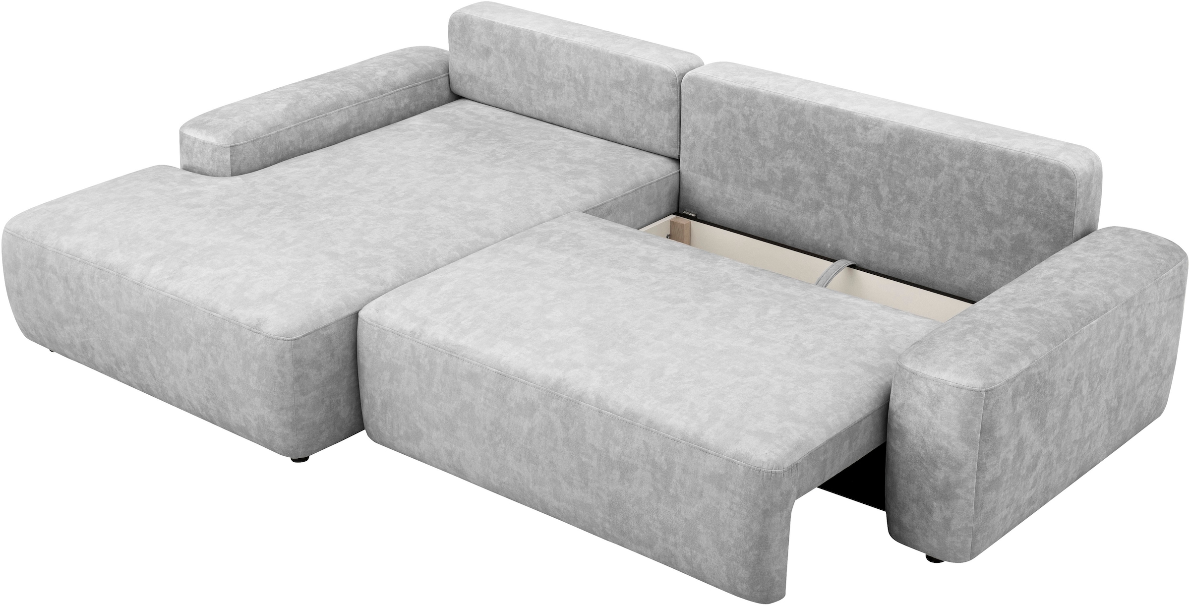 INOSIGN Ecksofa »TORGE (264cm), Schlafsofa in Cord, Samtvelours o Struktur fein, L-Form«, Schlaffunktion, Bettkasten, Liegefläche: 125/210 cm