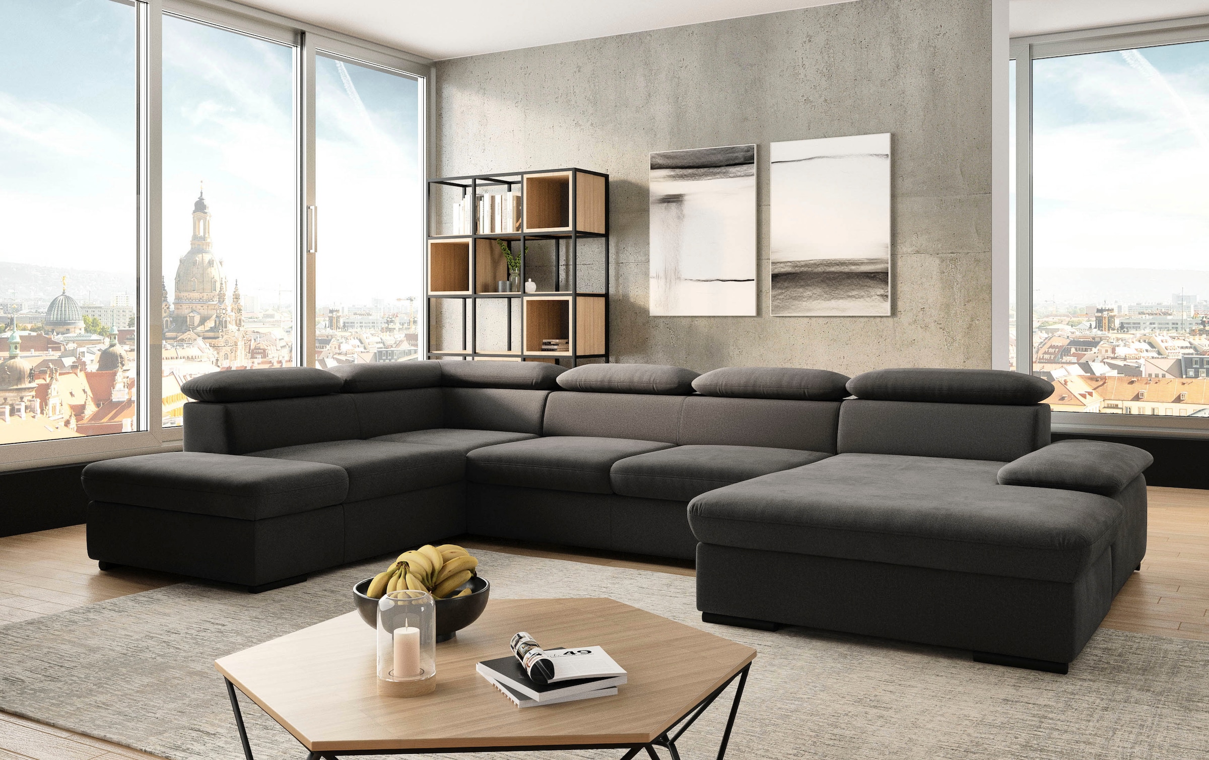 sit&more Wohnlandschaft »Alcudia U-Form«, wahlweise mit Bettfunktion