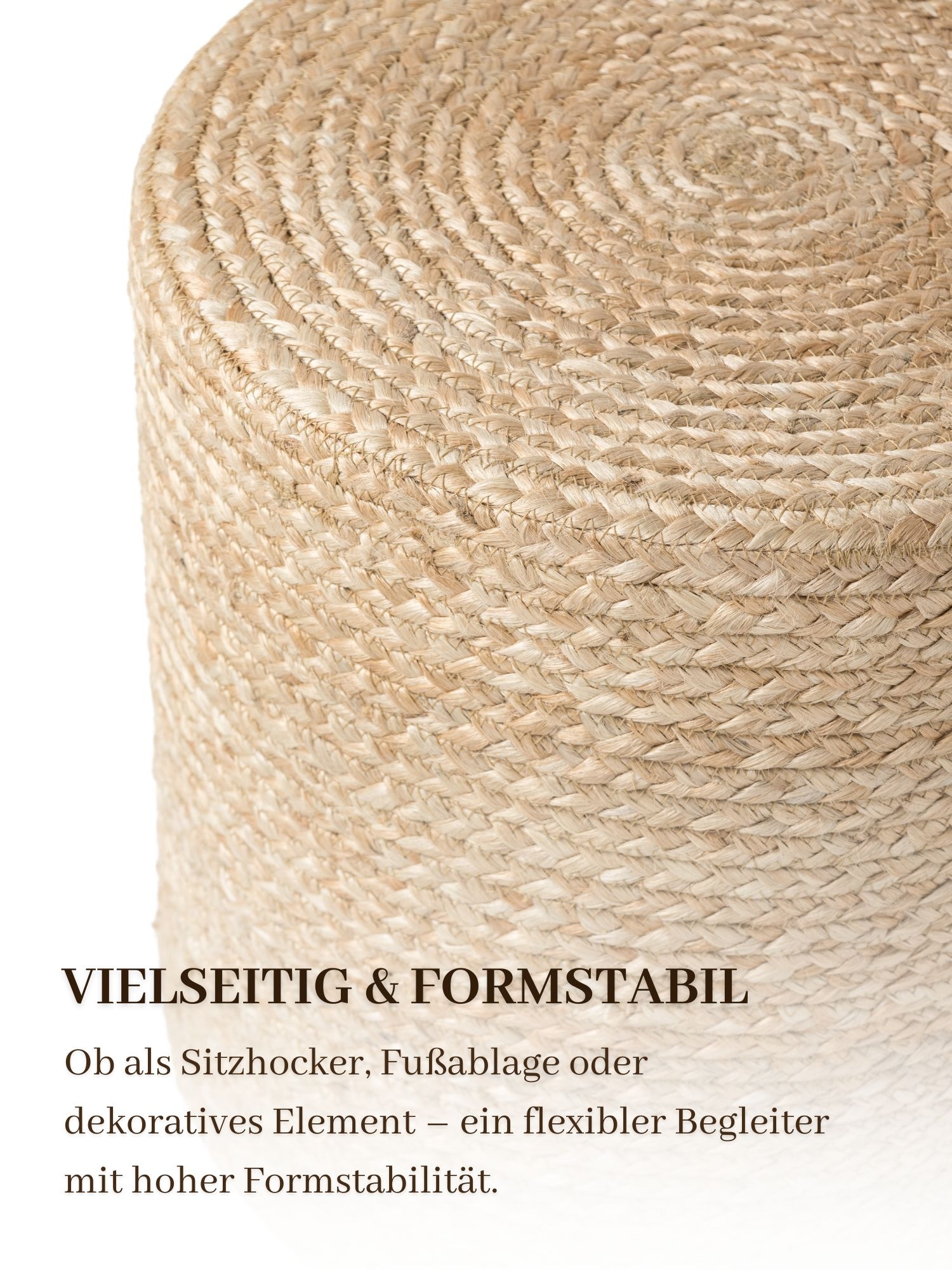 HANSE Home Pouf »Jutta, Jute«, (1 St.), Jute, Natur, Wohnzimmer, Esszimmer, Schlafzimmer, Flur, Modern, Boho