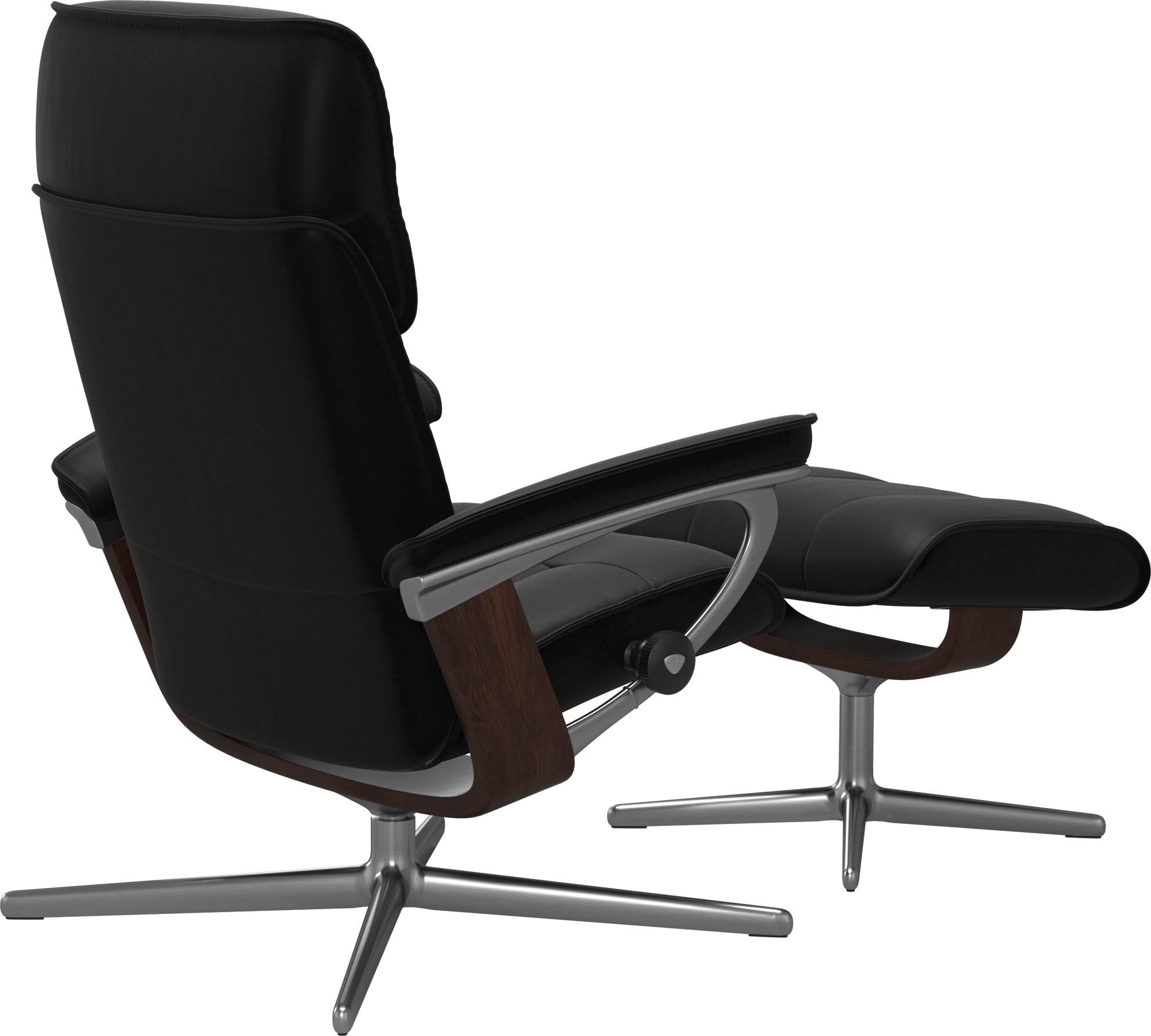 Stressless® Relaxsessel »Admiral«, (Set, Relaxsessel inkl. Hocker), mit Cross Base, Größe M & L, Holzakzent Braun