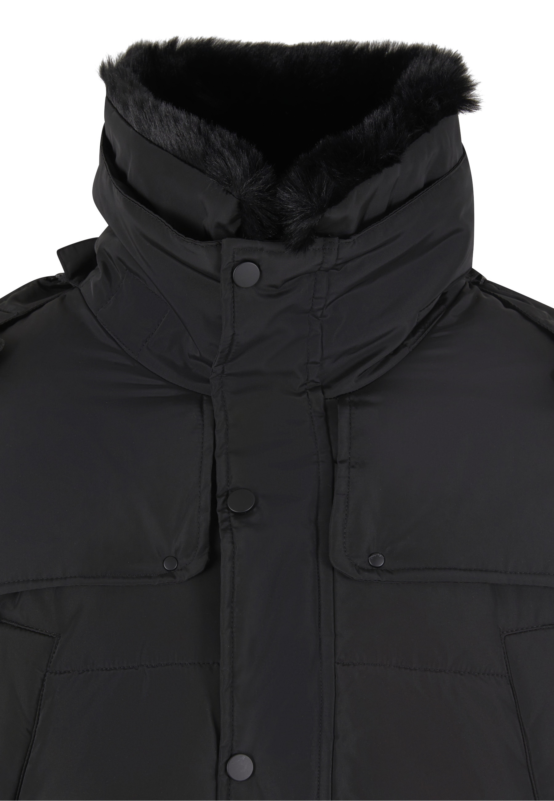 URBAN CLASSICS Winterjacke »Urban Classics Puffer Jacket With Detachable Fur Collar« 1 Stk. tlg. ohne Kapuze