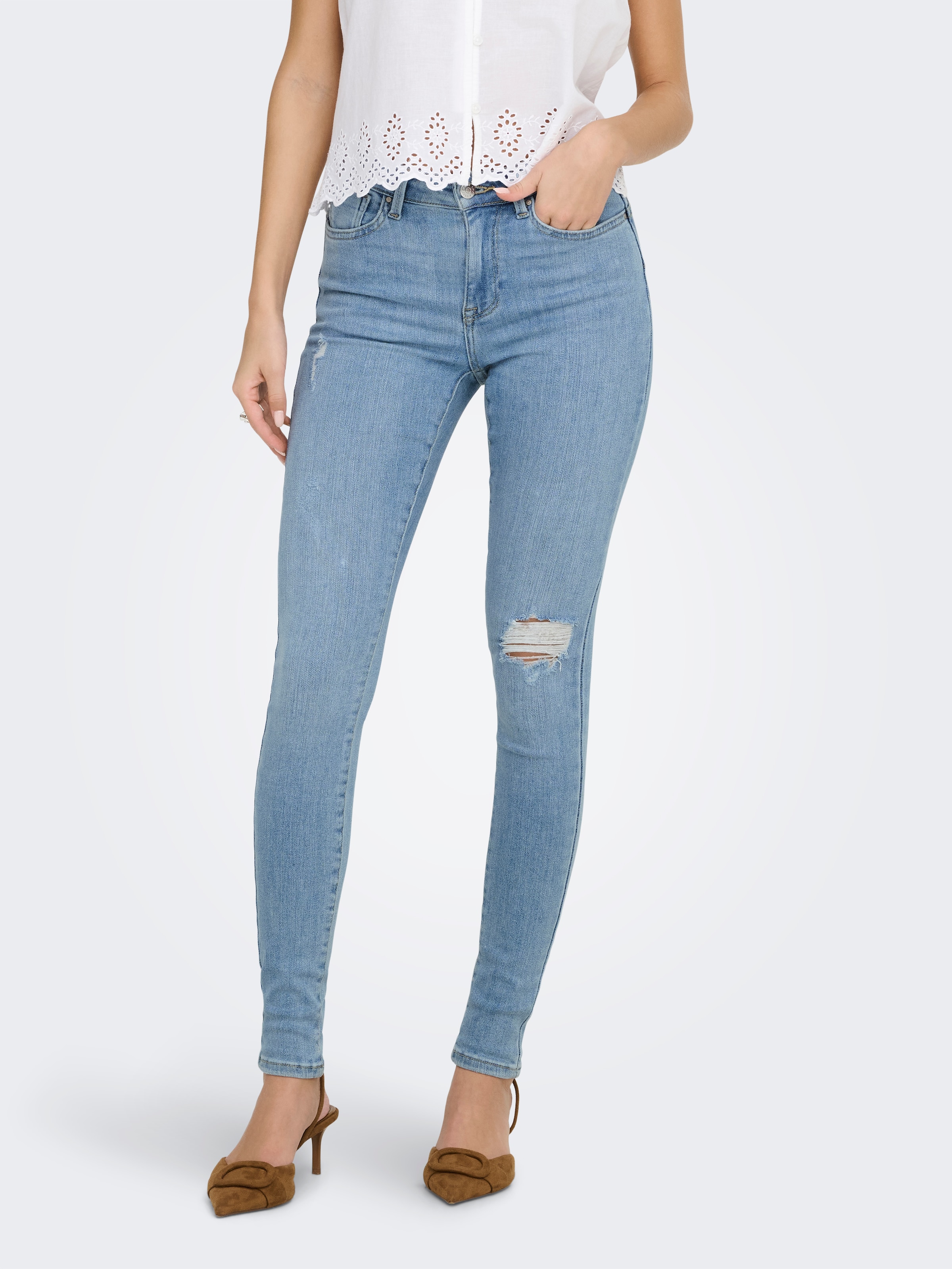 ONLY Skinny-fit-Jeans »ONLPOWER LIFE MID PUSH« Baumwollmischung, skinny fit, regular waist
