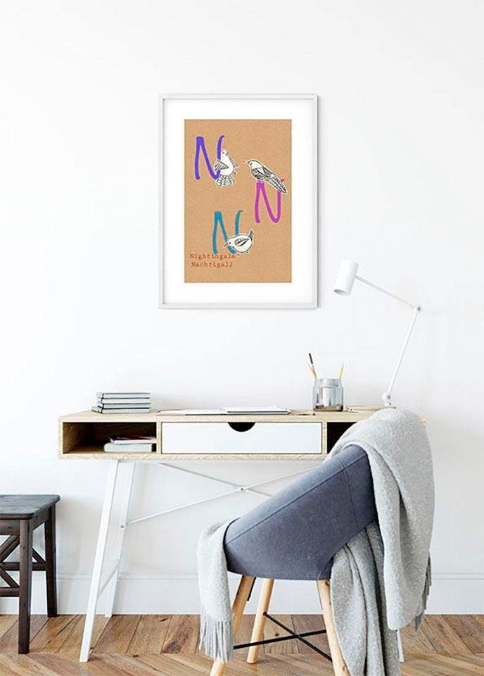 Komar Bild »ABC Animal N«, Buchstaben, (1 St.), Wandbild zur Dekoration - ohne Rahmen