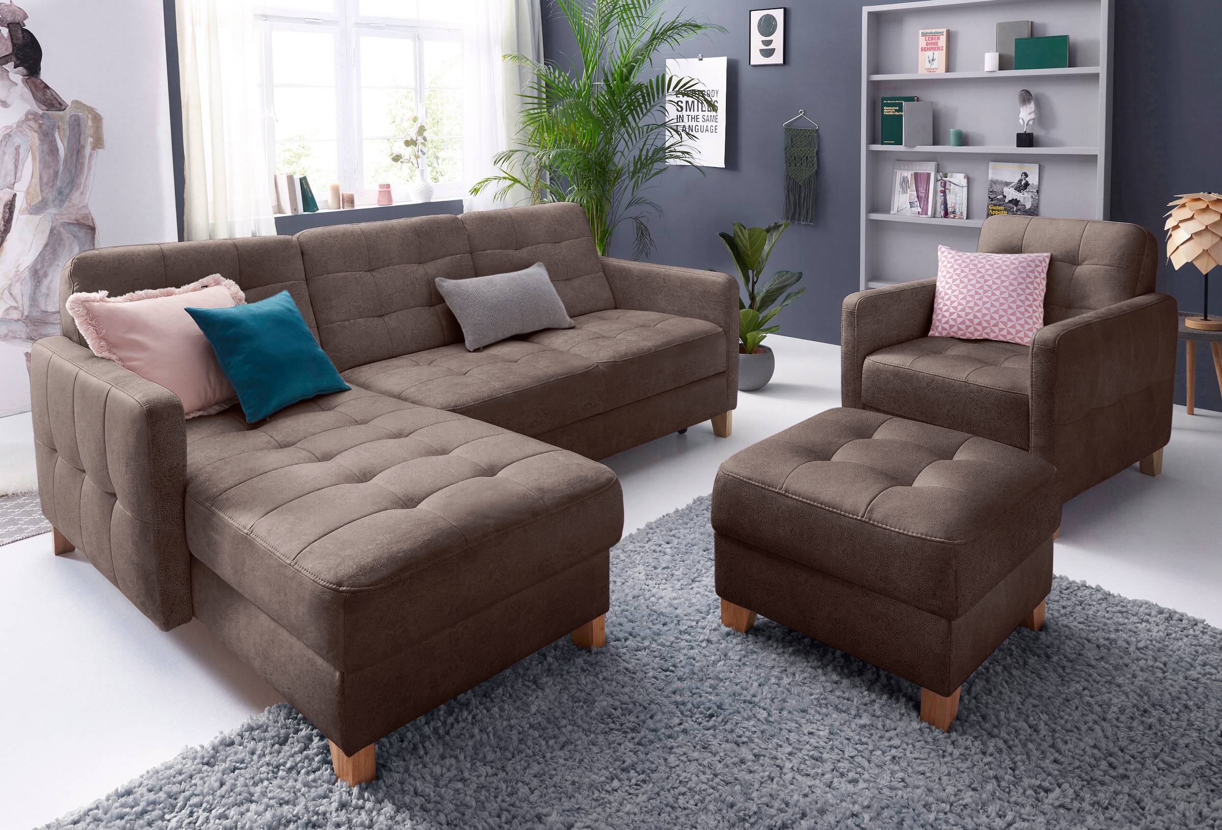 exxpo - sofa fashion Sessel »Elio, Loungesessel, aufwendige Detailverarbeitung, bequem und modern«, hoher Sitzkomfort für entspannende Momente