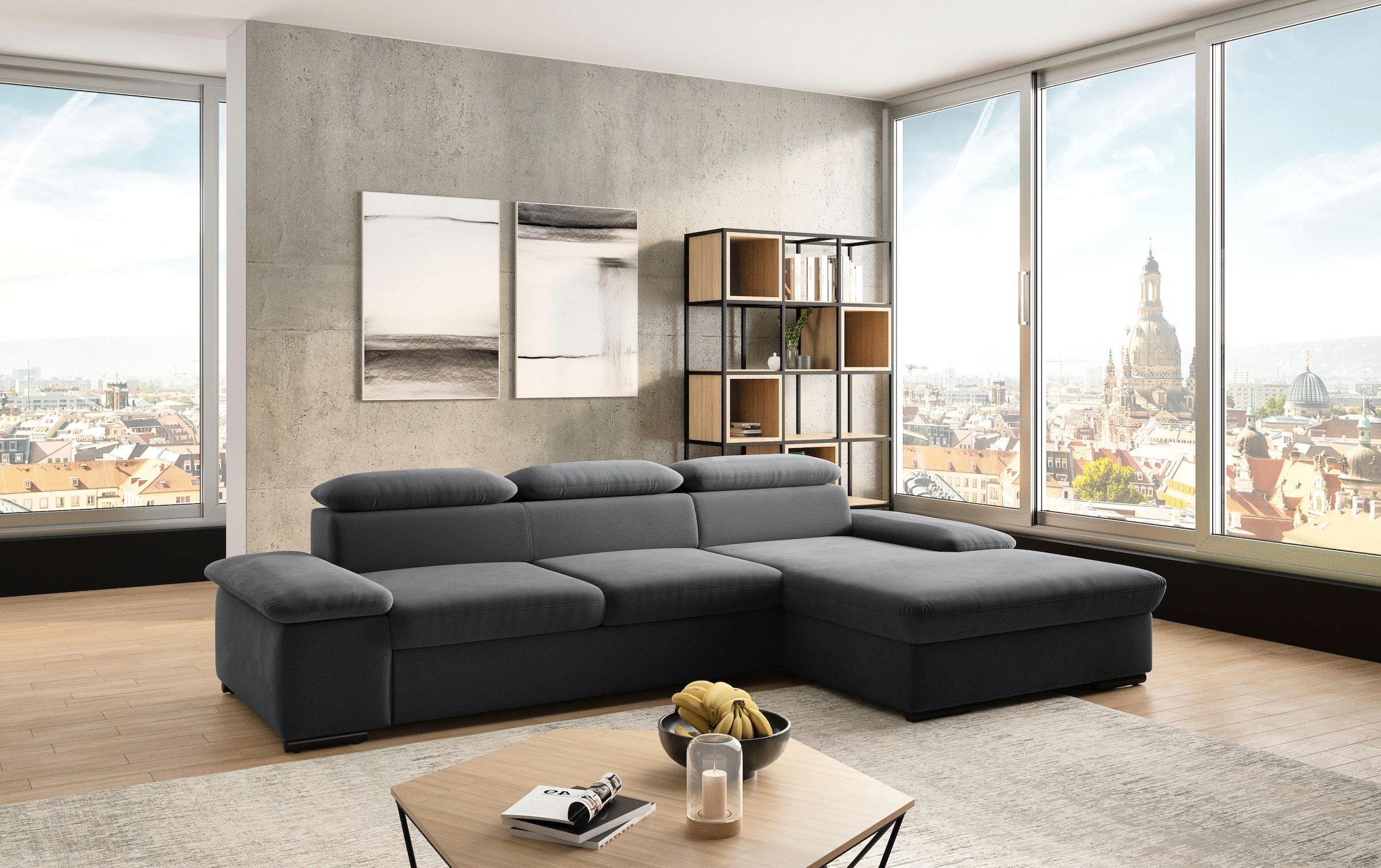 sit&more Ecksofa »Alcudia L-Form«, wahlweise mit Bettfunktion