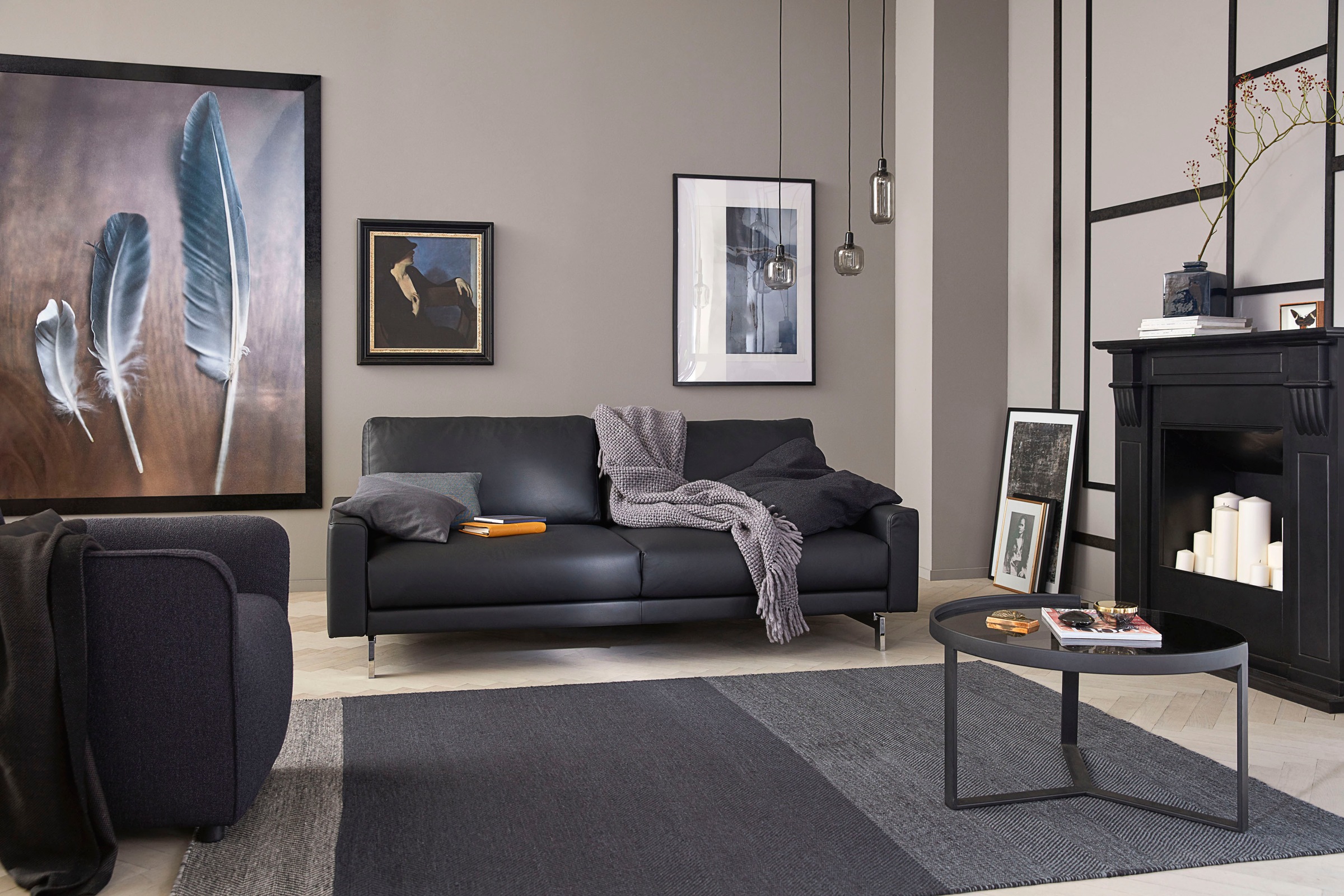 Creation BY ROLF BENZ 2,5-Sitzer »CR.450, Designsofa, Loungesofa«, Armlehne niedrig, Fuß chromfarben glänzend, Breite 184 cm