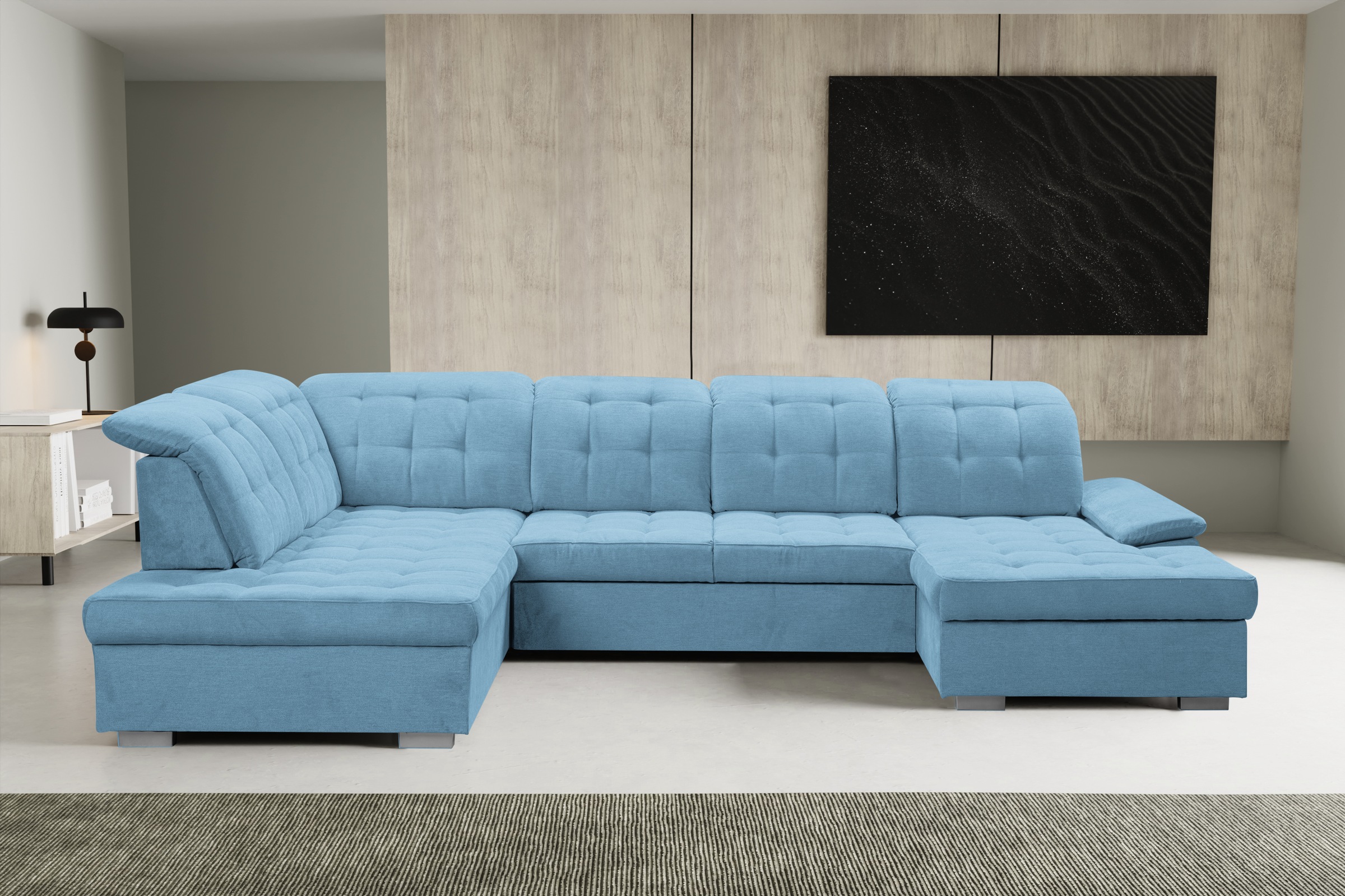 WERK2 Wohnlandschaft »Kordula-New Multifunktion Couch, Breite 332cm, U-Form günstig online kaufen