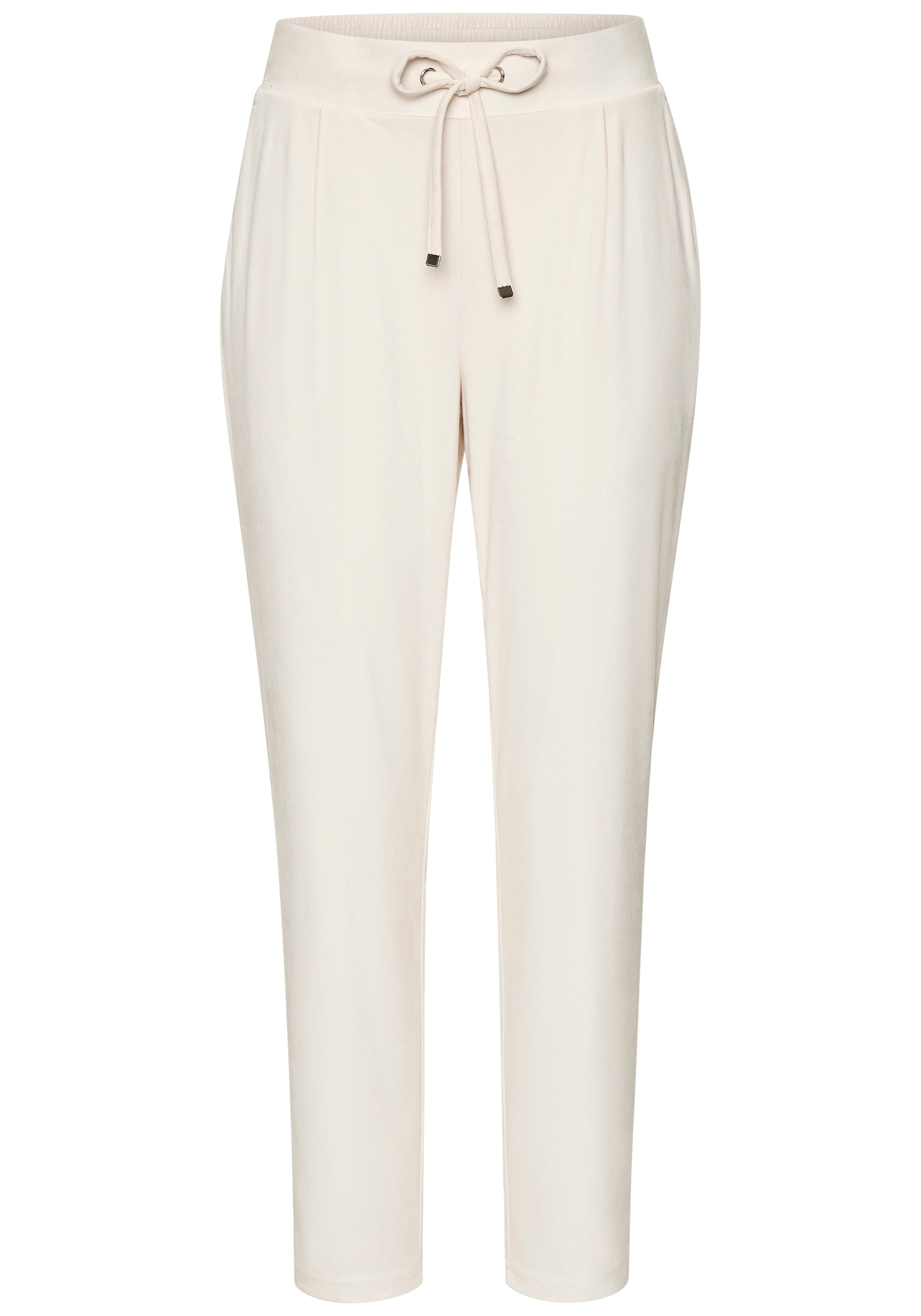 LASCANA Schlupfhose, aus Velourlederimitat mit Taschen, bequeme Stoffhose, Gummizugbund