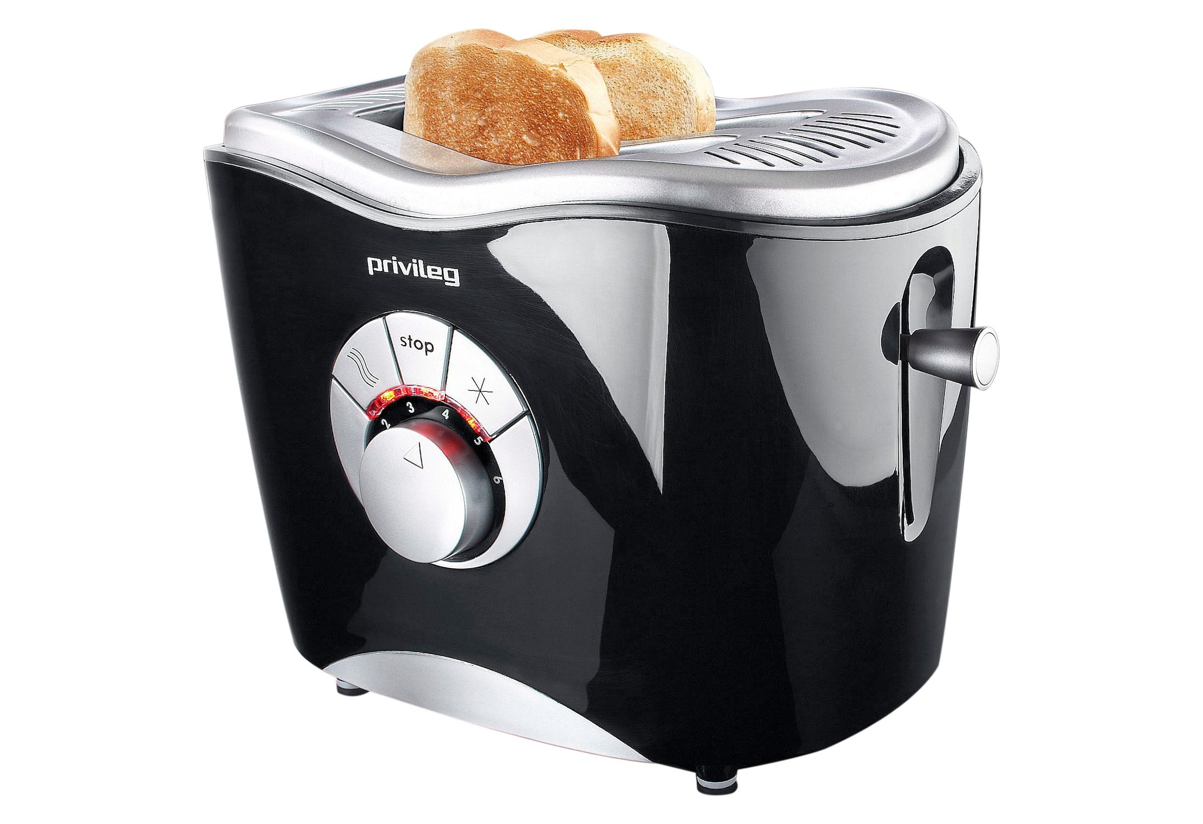 Privileg Toaster »568811«, 2 kurze Schlitze, für 2 Scheiben, 860 W, schwarz  online kaufen