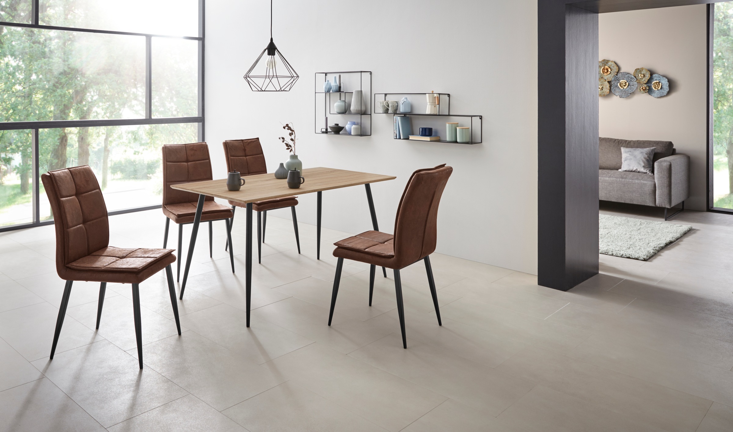 Leonique Essgruppe »Dino + Lima« 5 Stk. tlg. Set, 5-tlg, Tisch in Eiche Opt günstig online kaufen