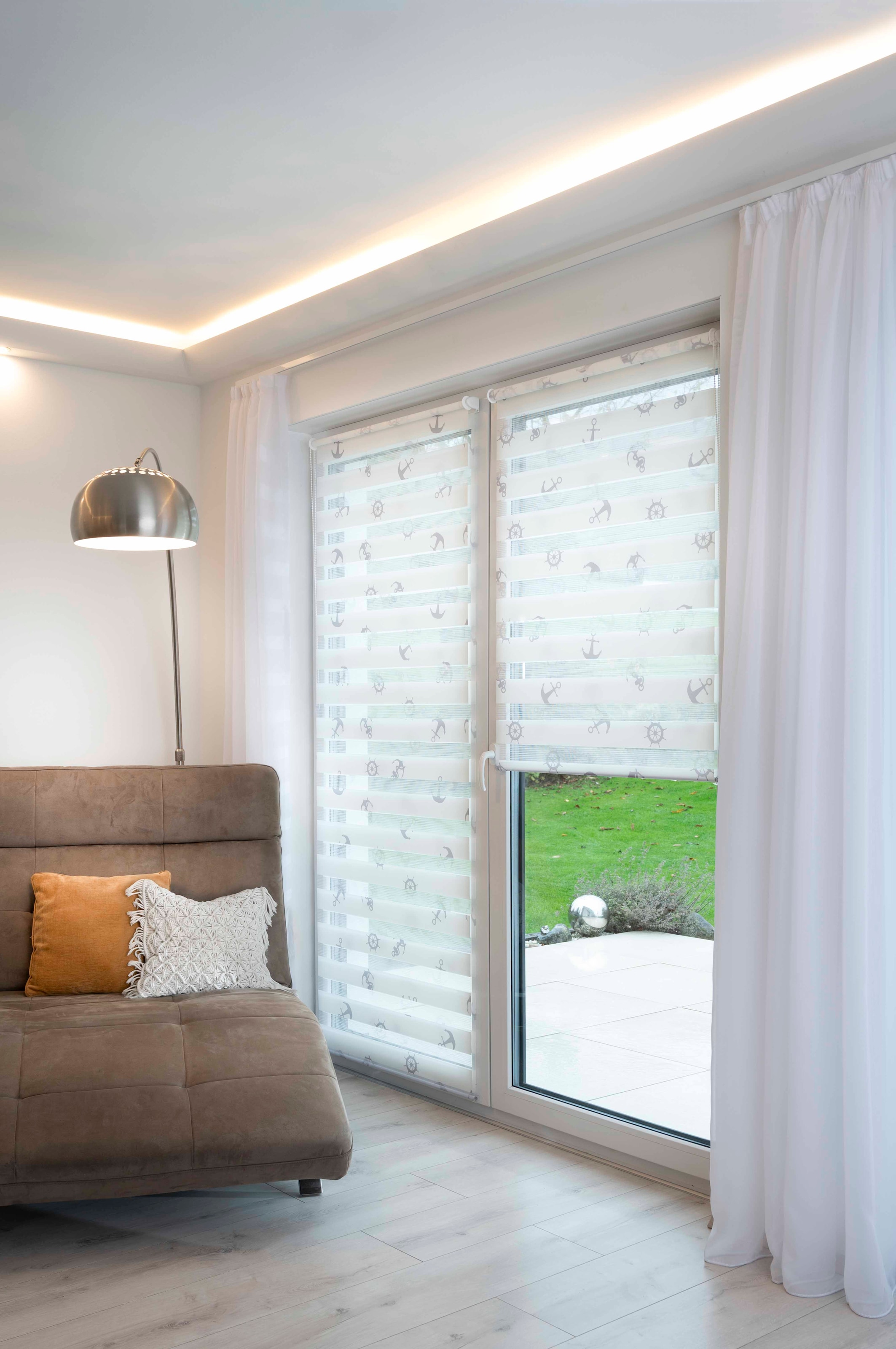 K-HOME Doppelrollo »MARITIM bedruckt« Lichtschutz Sichtschutz ohne Bohren freihängend Klemmfix, bedruckt