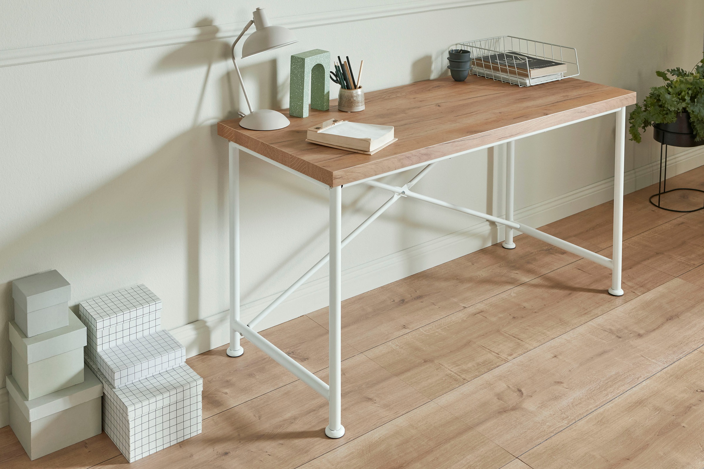 Jahnke Schreibtisch »CRAFT«, Breite 140 cm, Schreibtisch im Industrie-Design