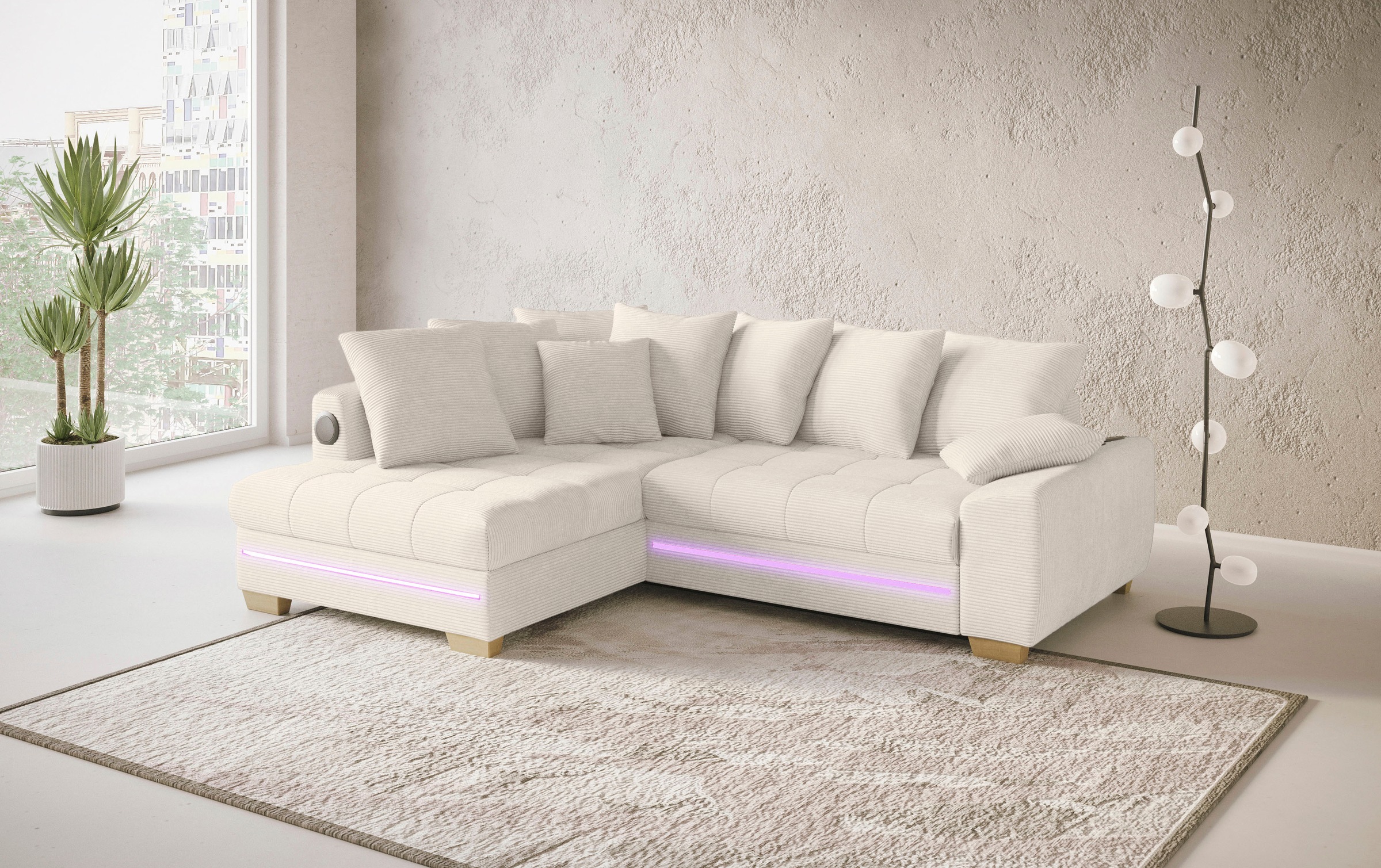Mr. Couch Ecksofa »Nikita II, L-Form« RGB-LED, Bluetooth-Soundsystem, wahlw günstig online kaufen