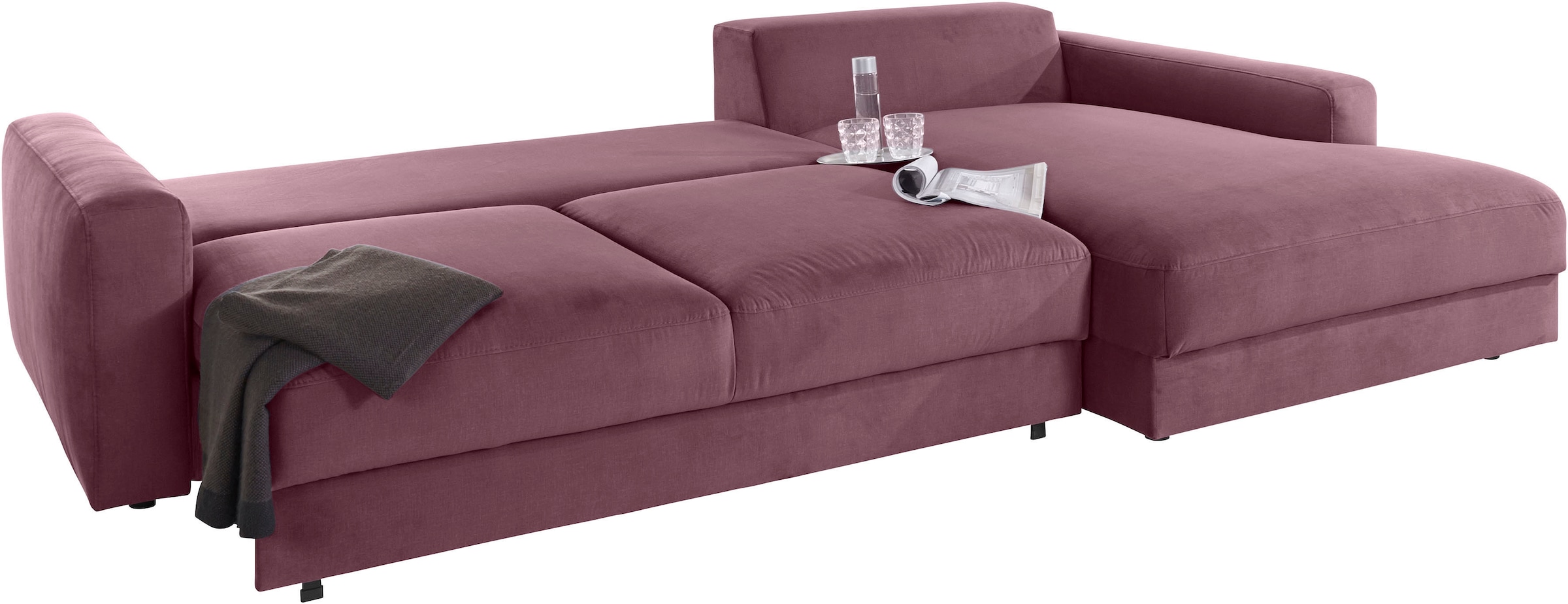 Places of Style Ecksofa »Bloomfield, bequem und elegant, L-Form«, wahlweise mit Bettfunktion und Bettkasten