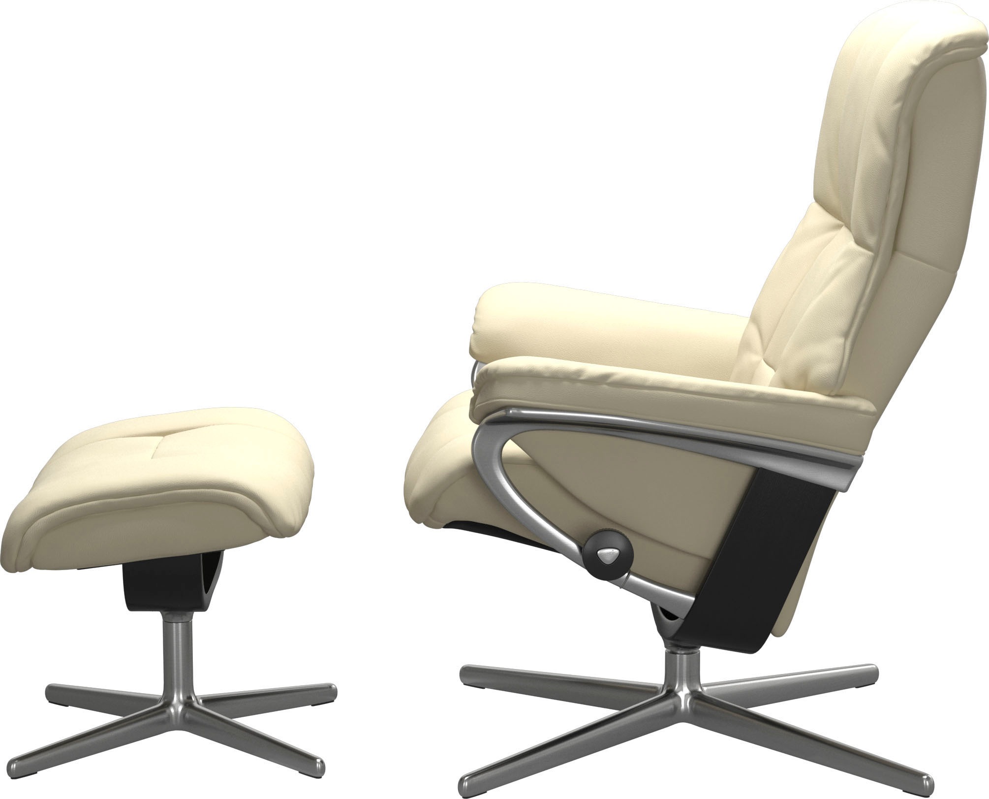 Stressless® Relaxsessel »Mayfair«, (Set, Relaxsessel mit Hocker), mit Hocker, mit Cross Base, Größe S, M & L, Holzakzent Schwarz
