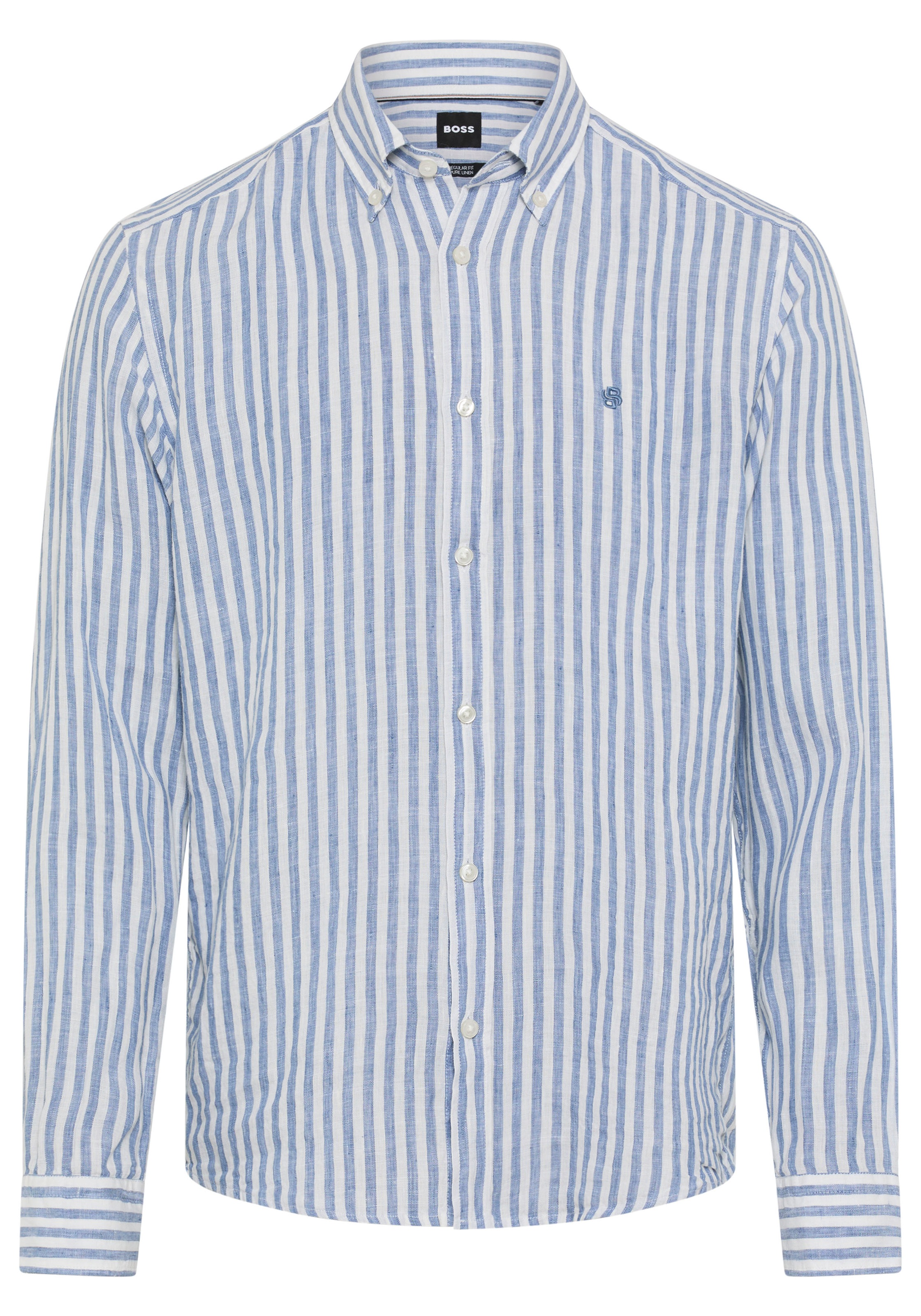 BOSS Leinenhemd »LIAM« 100% Seide Premium Sommerhemd Button-Down-Kragen, regular fit