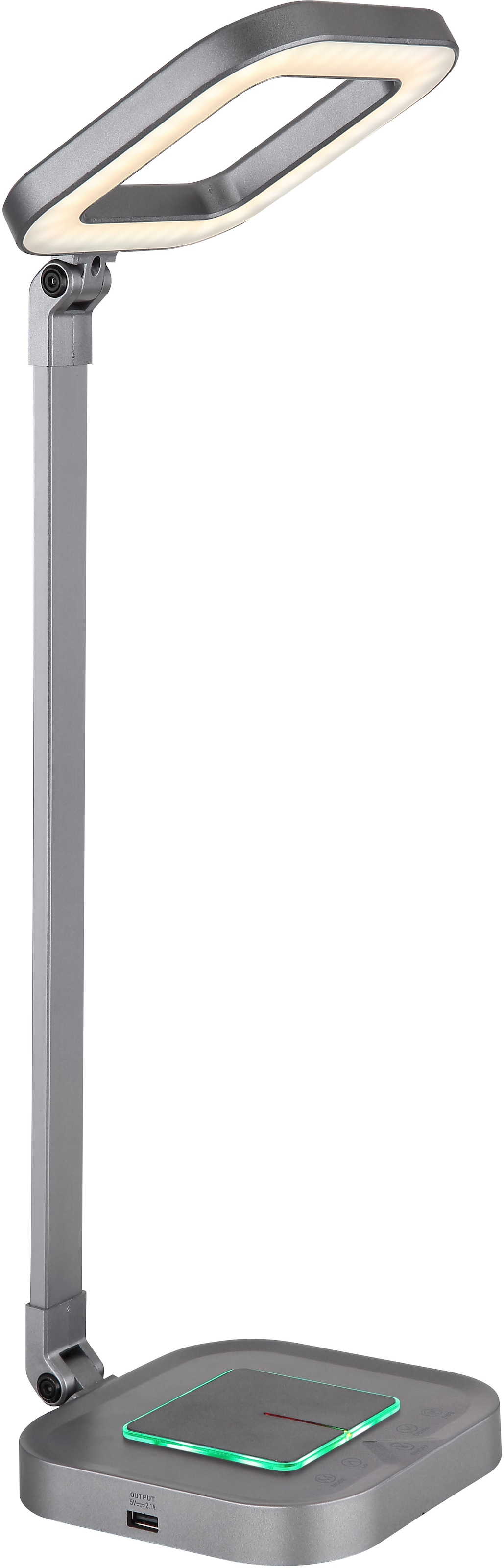 GLOBO LIGHTING LED Tischleuchte »MONACO«, Leuchtmittel LED-Modul | LED fest integriert, Tischlampe/Arbeitszimmer/Bürotischleuchte/grau