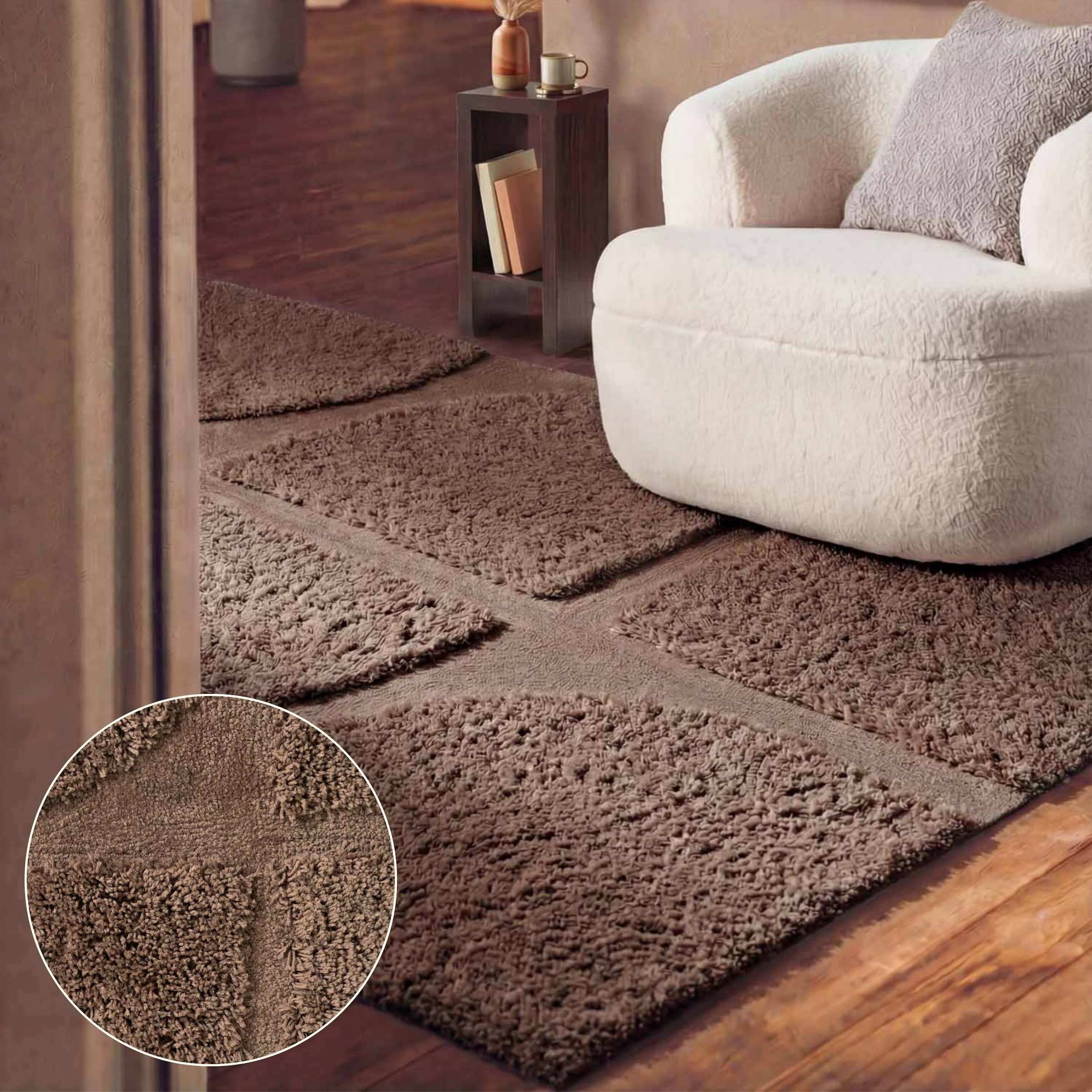 Ted Baker Hochflor-Teppich »Jasper , auch in rund« rechteckig 25 mm Höhe Hoch-Tief-Struktur, Weich, Shaggy, Modern, Wohnzimmer, Schlafzimmer
