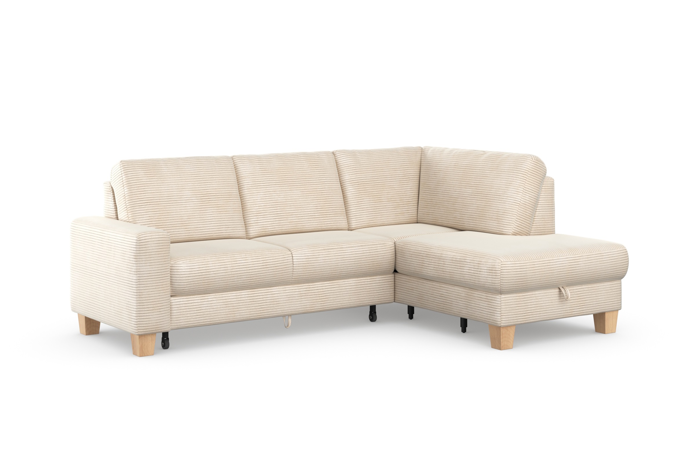 Home affaire Ecksofa »Summer L-Form«, mit Ottomane, wahlweise mit Bettfunktion und Bettkasten, Cord-Bezug