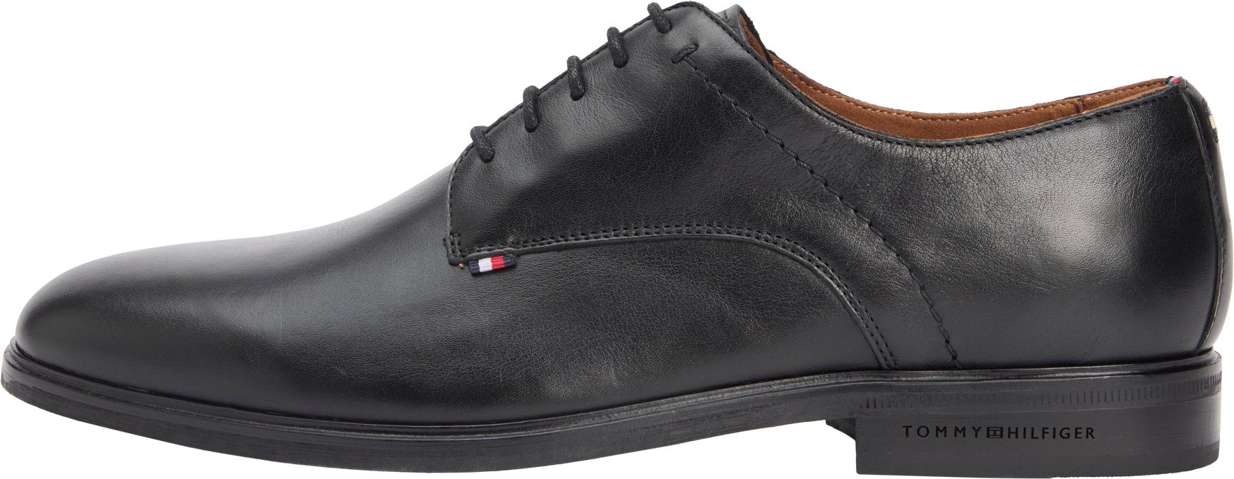 Tommy Hilfiger Schnürschuh »HILFIGER THUNIT LTH SHOE«, Blockabsatz, Businessschuh, Abendschuh in edlem Used Look