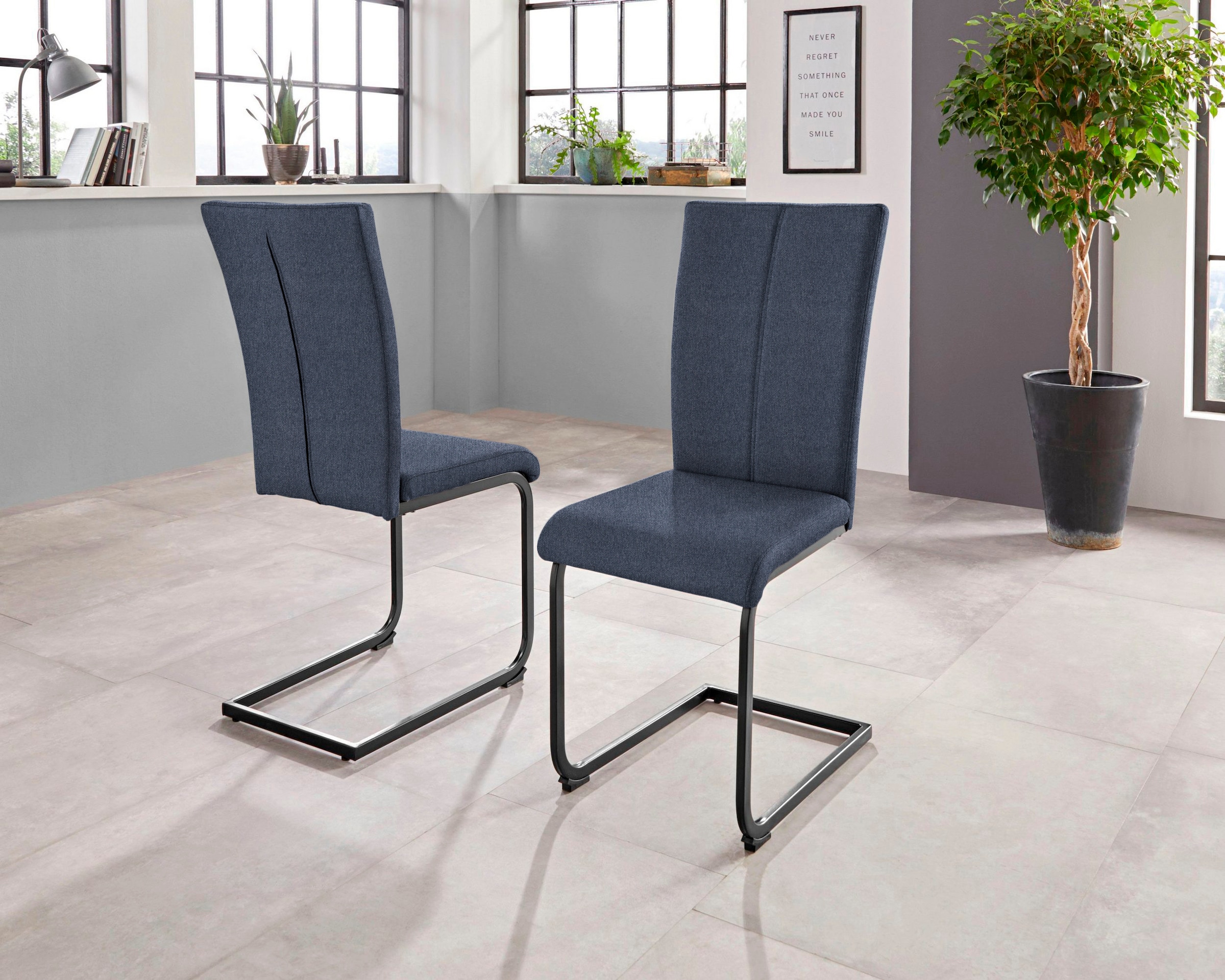 Home affaire Freischwinger »Oliver«, (Set), 2 St., Microfaser, Stuhl belastbar bis 120 Kg