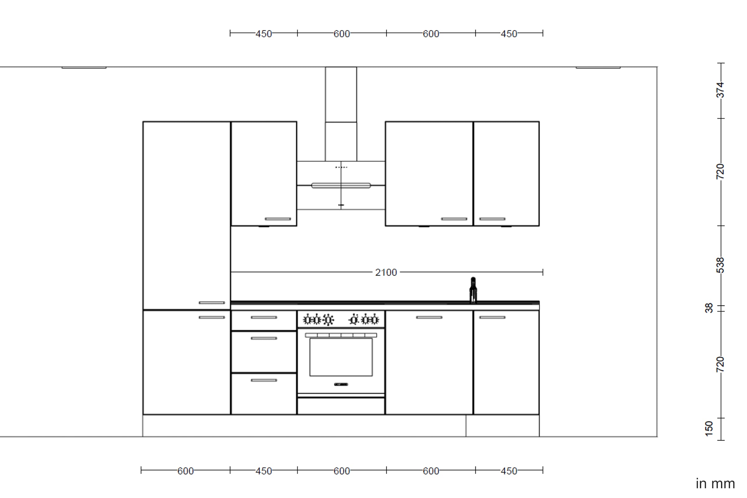 nobilia® Küchenzeile »"Cascada II"«, vormontiert, Breite 270 cm, Ausrichtung wählbar, wahlw. mit E-Geräten
