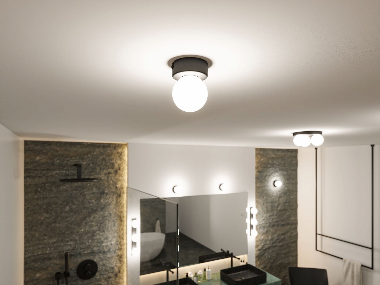 Paulmann Deckenleuchte »Selection Bathroom Gove IP44 max. 1x20W Satin, Glas/Metall«, 1 flammig, Leuchtmittel G9 | ohne Leuchtmittel, G9