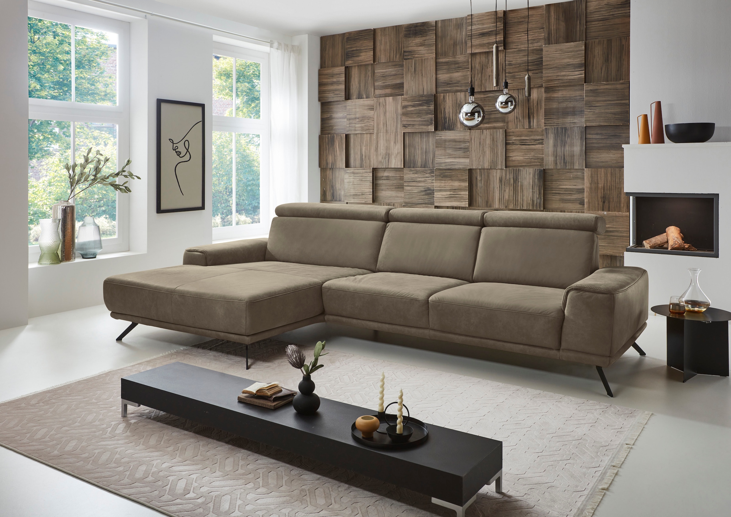 Die PlanBar Ecksofa "PN-EM22041 L-Form", wahlweise motorisches Canape oder günstig online kaufen