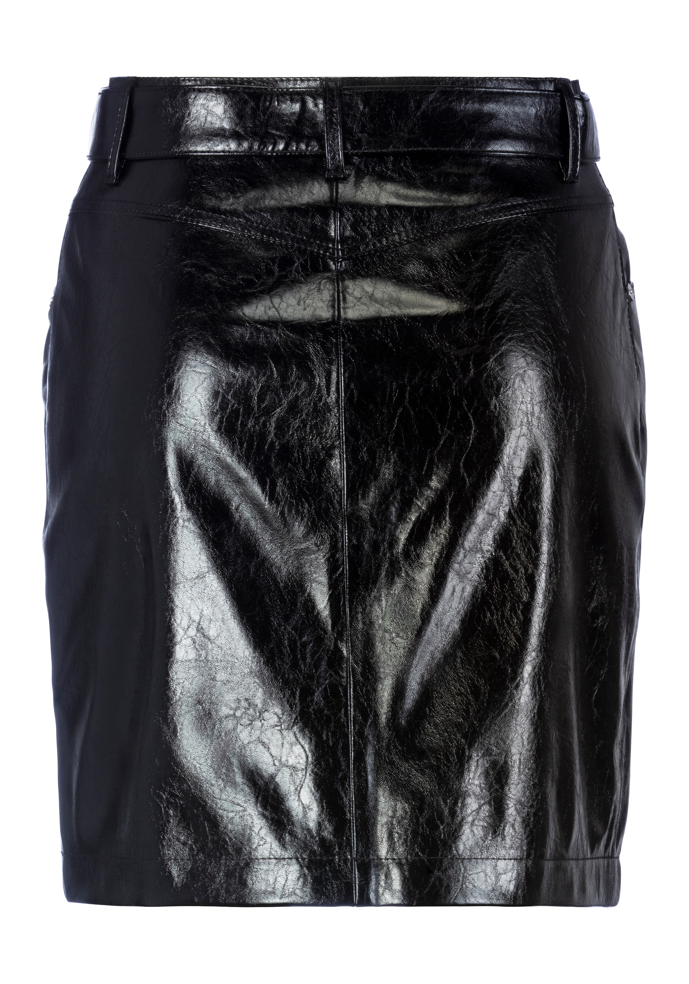 BOSS ORANGE Lederimitatrock »Vemas Premium Damenmode«, aus Lederimitat