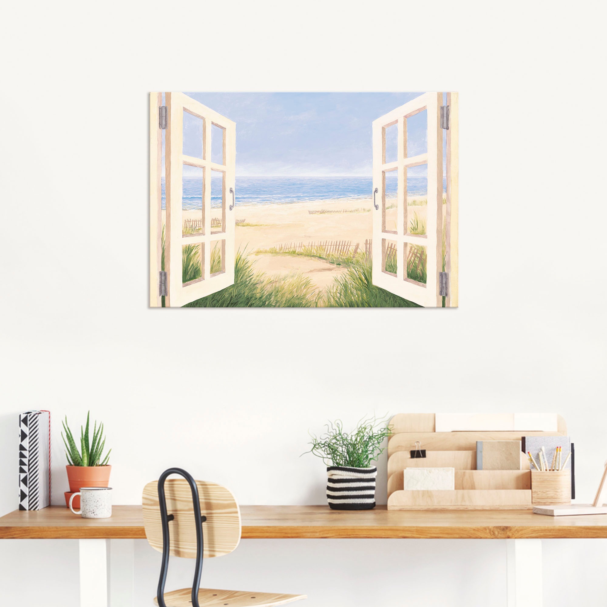 Artland Wandbild »Fensterblick Frühlingsmorgen«, Fensterblick, (1 St.), als Alubild, Outdoorbild, Leinwandbild, Wandaufkleber, versch. Größen