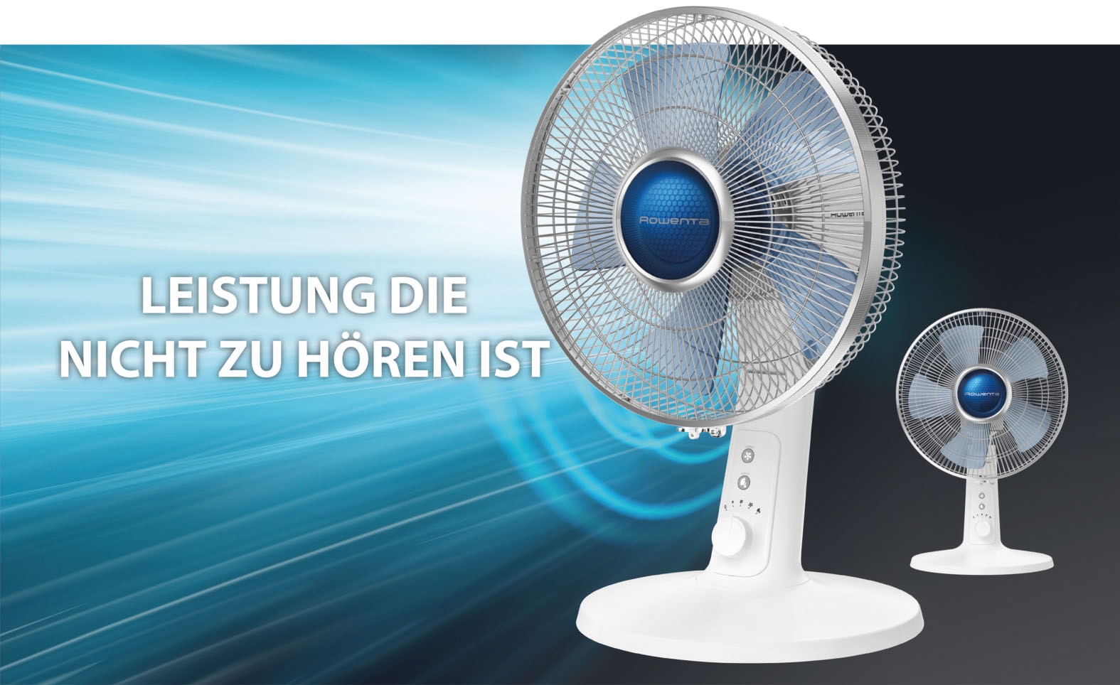 Rowenta Tischventilator »Turbo Silence Extreme+, 4 Geschwindigkeiten, 45 m3/Mi, 38 dB(A),«, leistungsstark, Stille-Nacht-Modus, Turbo-Boost, Oszillation, VU2730