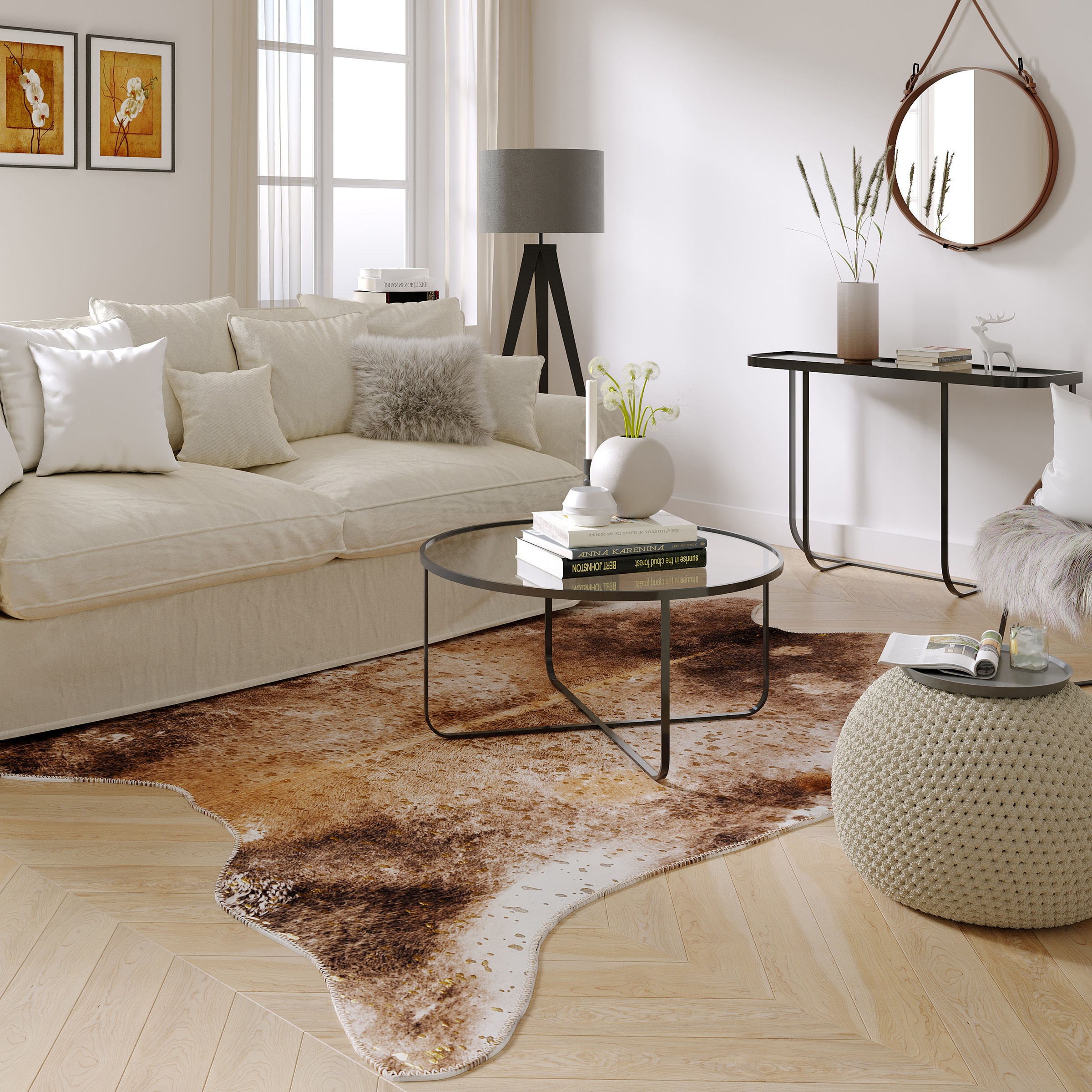 Gino Falcone Fellteppich "Emilia" fellförmig 3 mm Höhe Kunstfell, bedruckt, günstig online kaufen