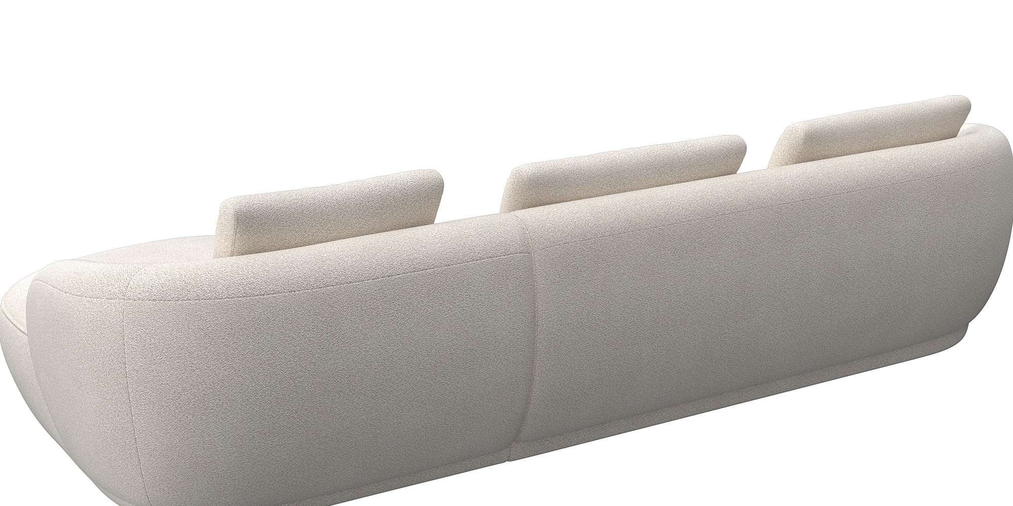 FLEXLUX Wohnlandschaft »Torino, rund, L-Form, Sofa-Ecke mit Recamiere, Longchair-Sofa«, Modernes, organisches Sofa-Design, Kaltschaum, Wellenunterfederung