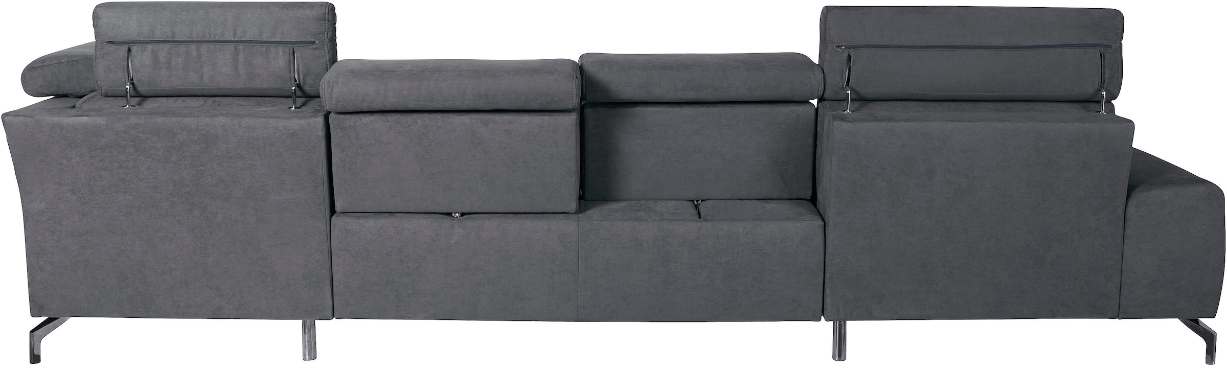 sit&more Wohnlandschaft »Gizeh U-Form«, 12 cm Fußhöhe, inklusive Sitztiefenverstellung und Kopfteilverstellung